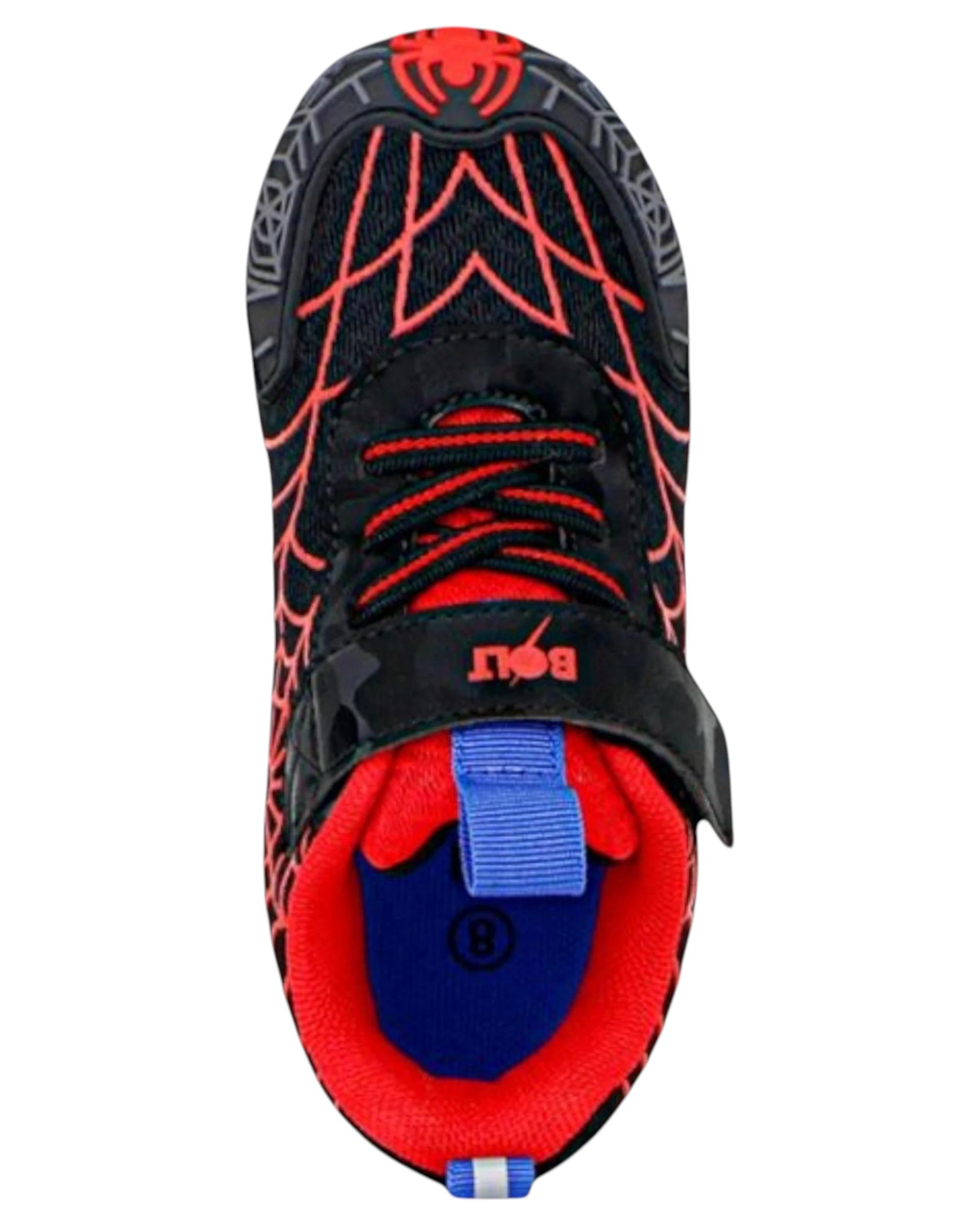 3 Lightning Bolt Kids Webb Sneakers Velcro Shoes BLACK/RED, 3 of 4
