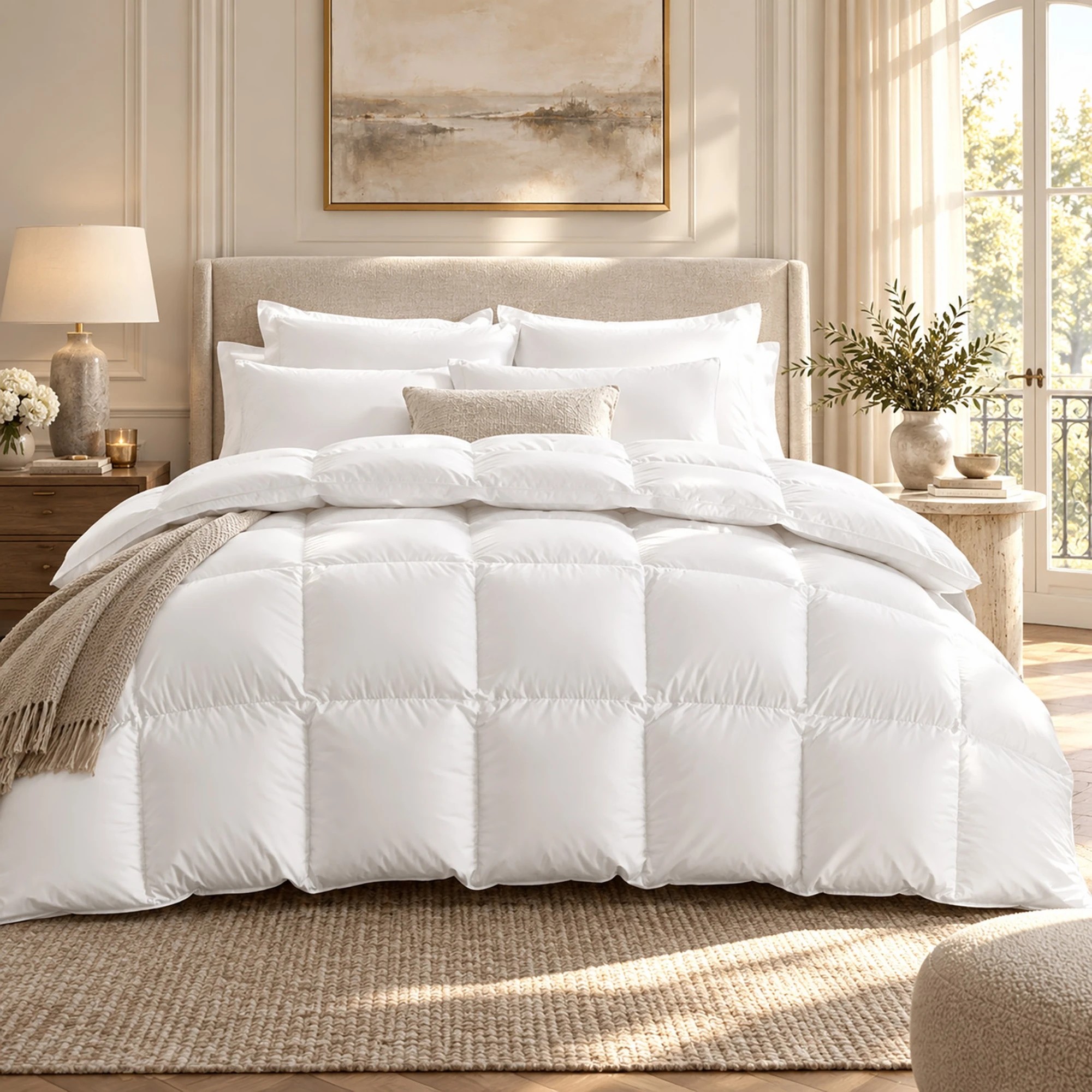 7 DreamZ Super King Doona, 200GSM Down Feather Quilt, Ultra Soft All Seasons - Super King Bed, 7 of 8