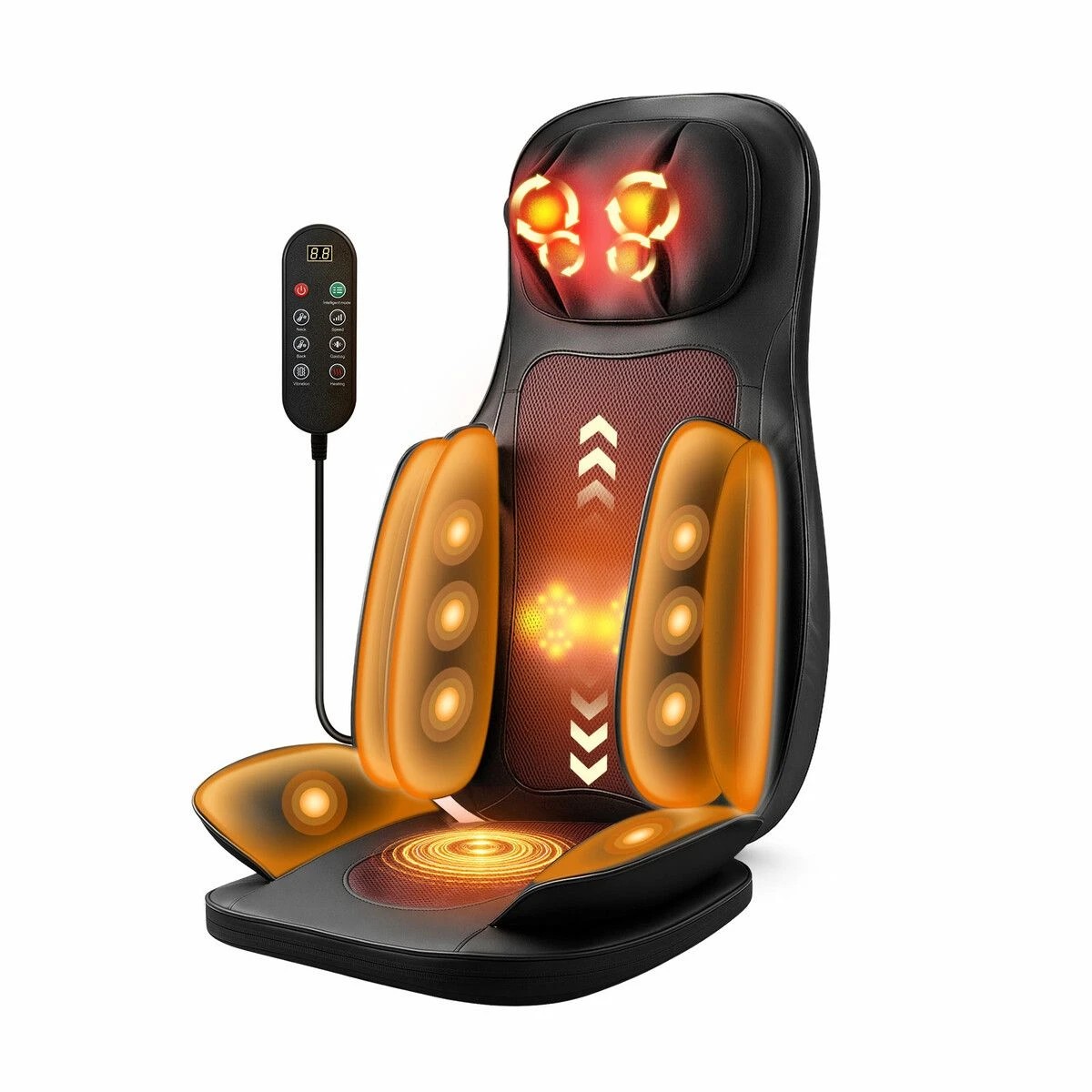 1 HOMASA Full Body Massage Chair Cushion Massaging Seat Shiatsu Neck Back Massager Pad Heating Relax Rolling Kneading, 1 of 3