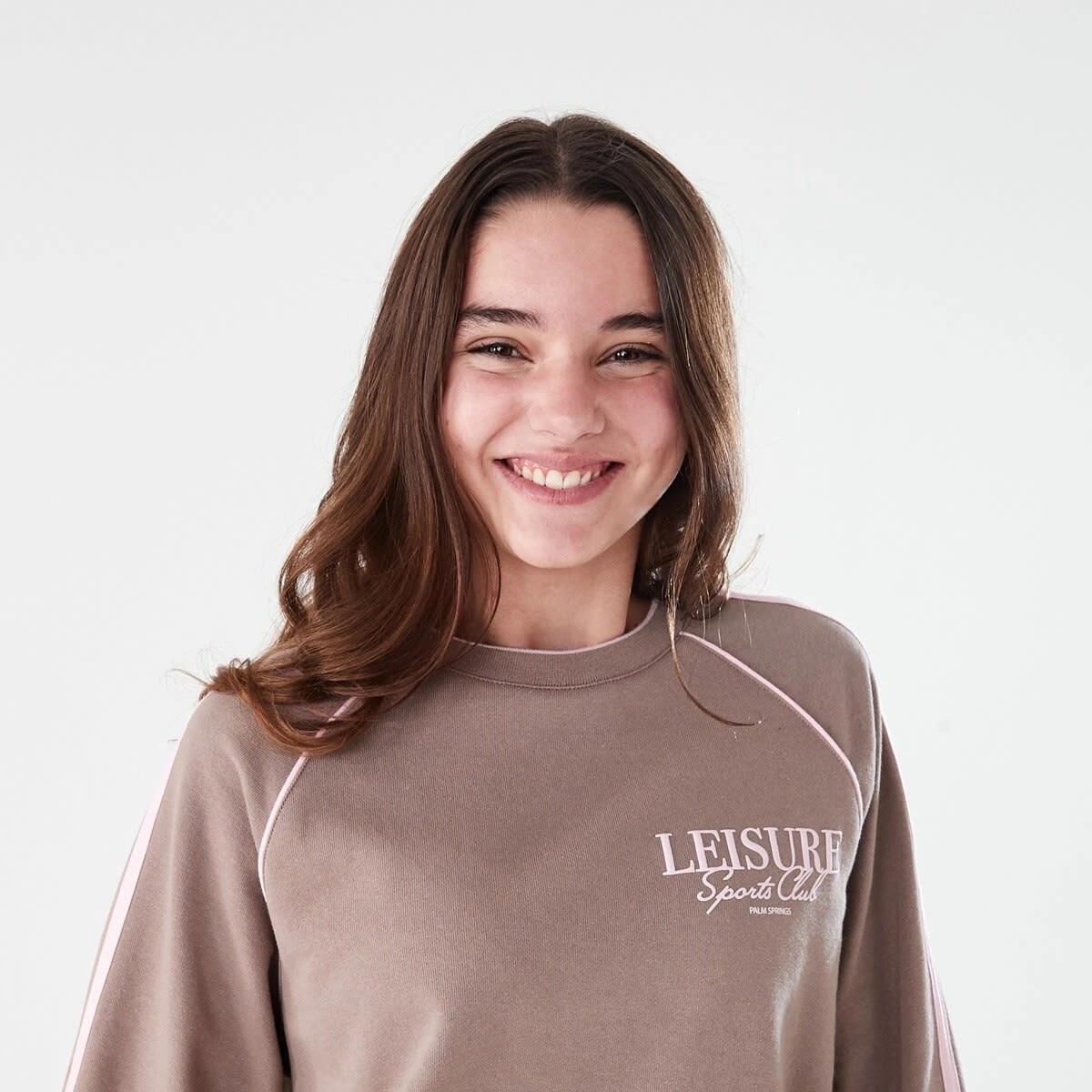 3 French Terry Crew Sweatshirt LEISURE PALM SPRINGS BROWN, 3 of 9