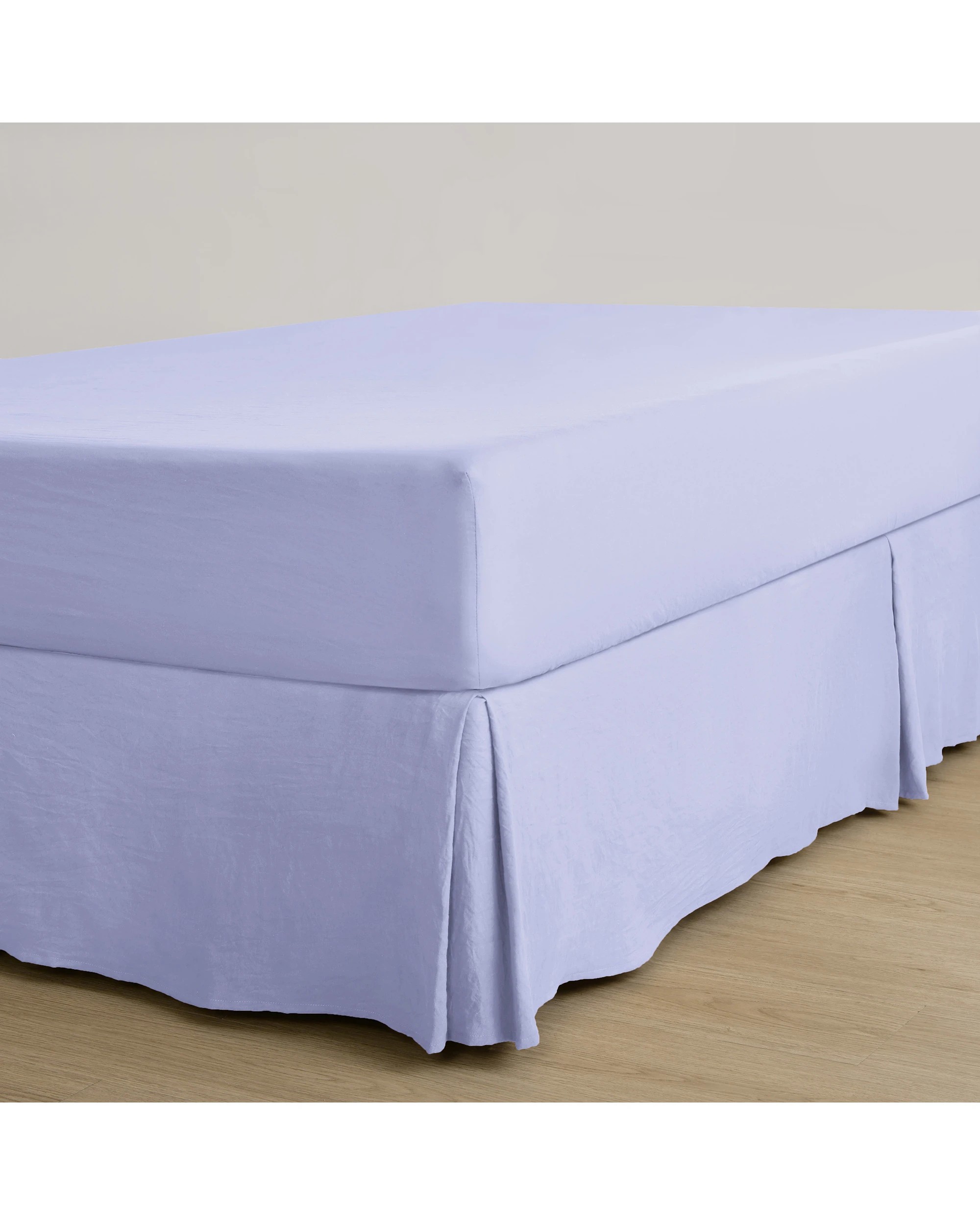 1 Dreamaker Superfine Washed Microfibre Pleated Valance - King Single Bed - Lilac, 1 of 9