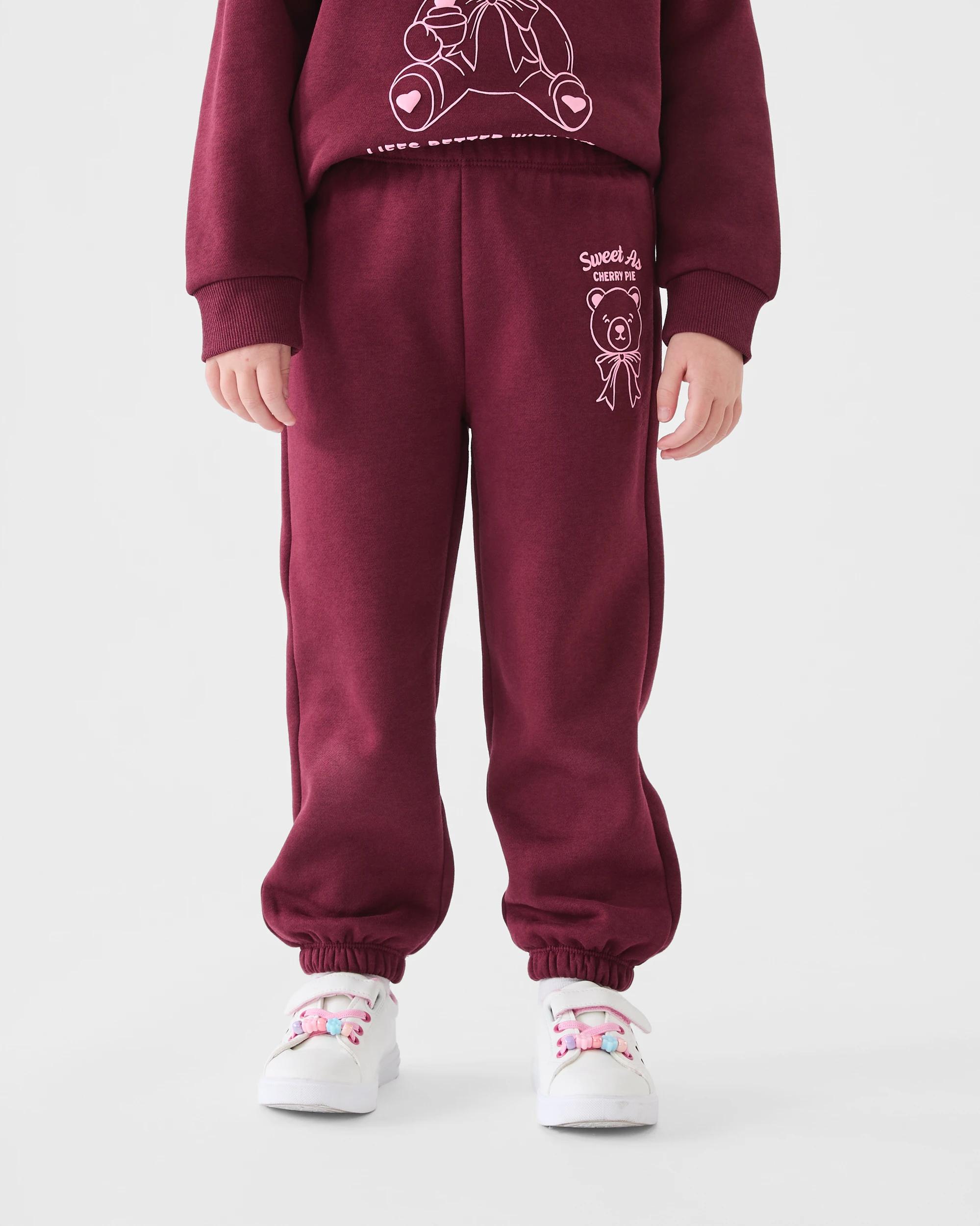 1 Print Trackpants Red Teddy, 1 of 5