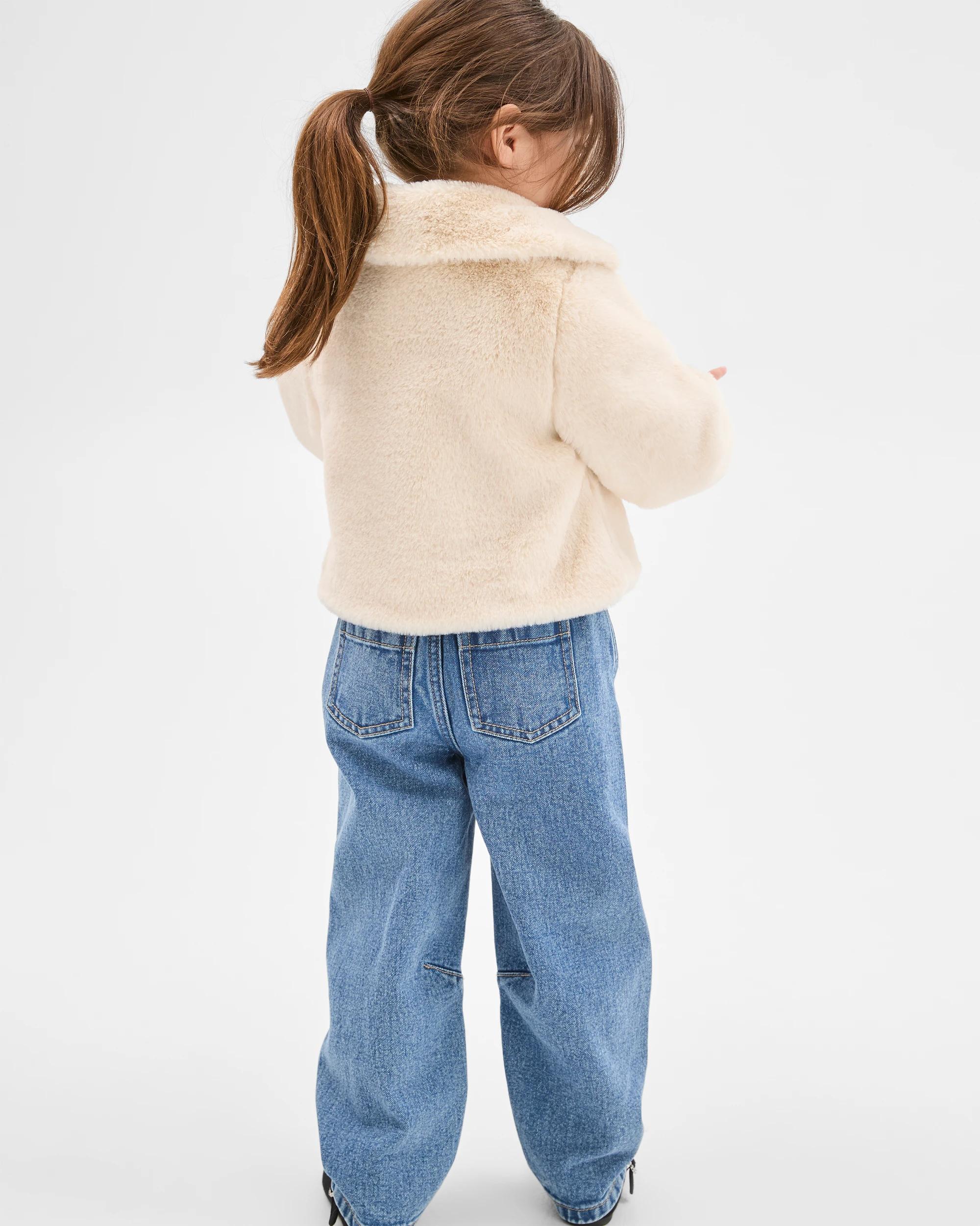 4 Target Kids Faux Fur Swing Jacket CREAM, 4 of 6
