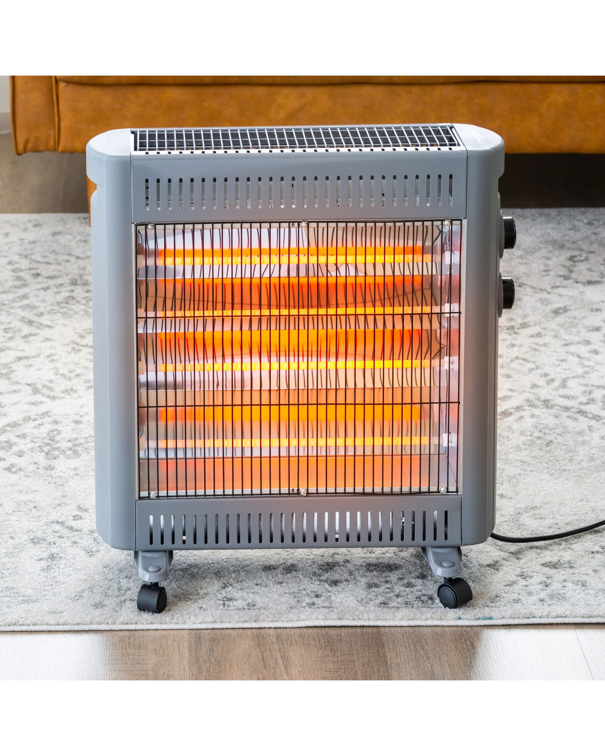 3 Lenoxx 2200W Quartz Infrared Radiant Heater with Adjustable Thermostat and 2 Power Settings, 3 of 7