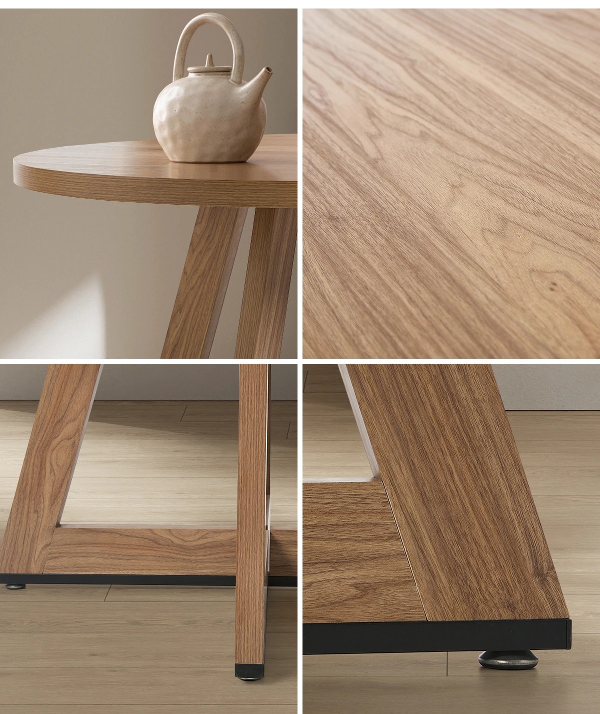 5 Oikiture 120cm Round Dining Table Wooden Kitchen Furniture - Natural, 5 of 9