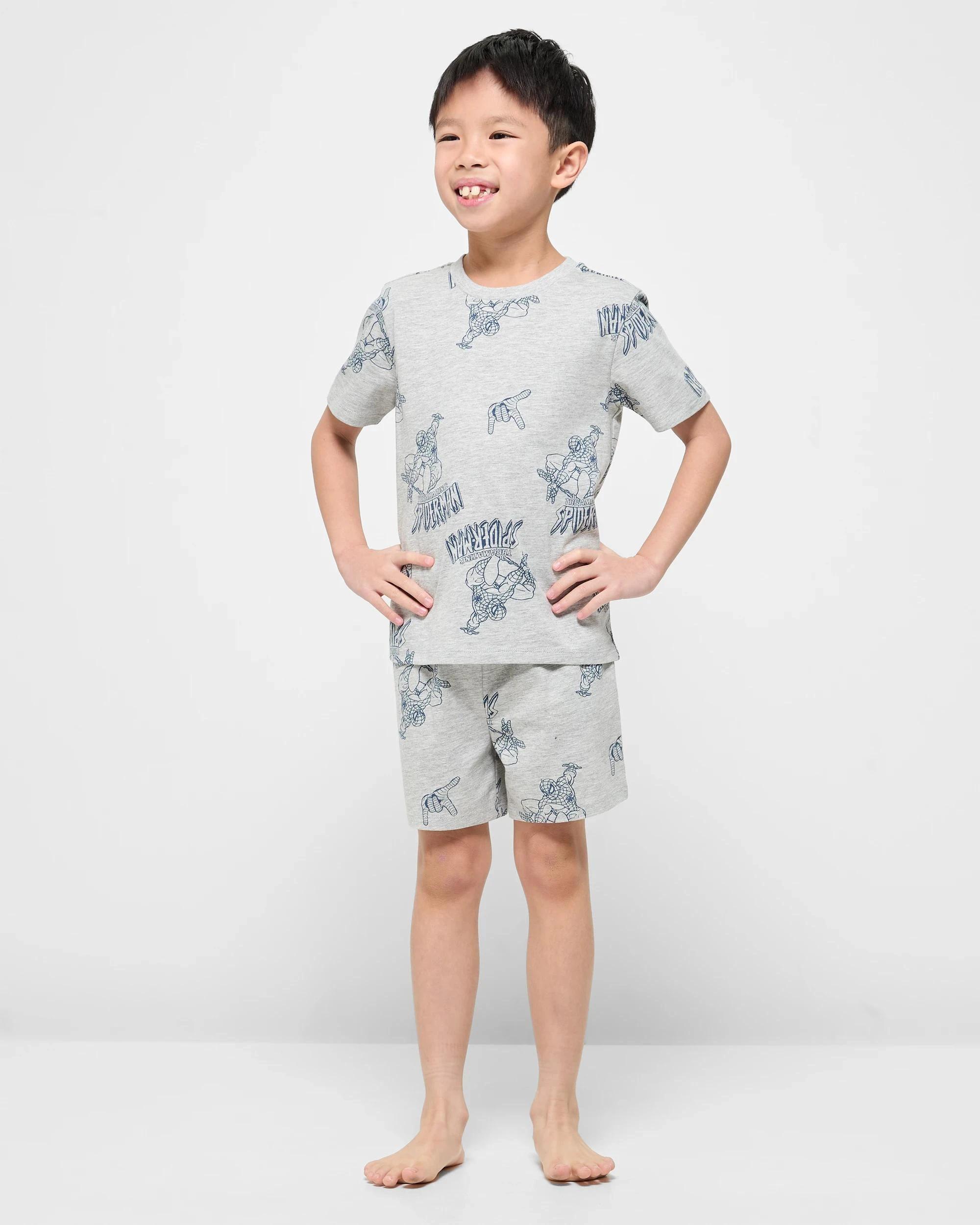 3 Spider-Man Younger Kids Australian Cotton Print Pyjama Set 2 Pack BLUE, 3 of 4