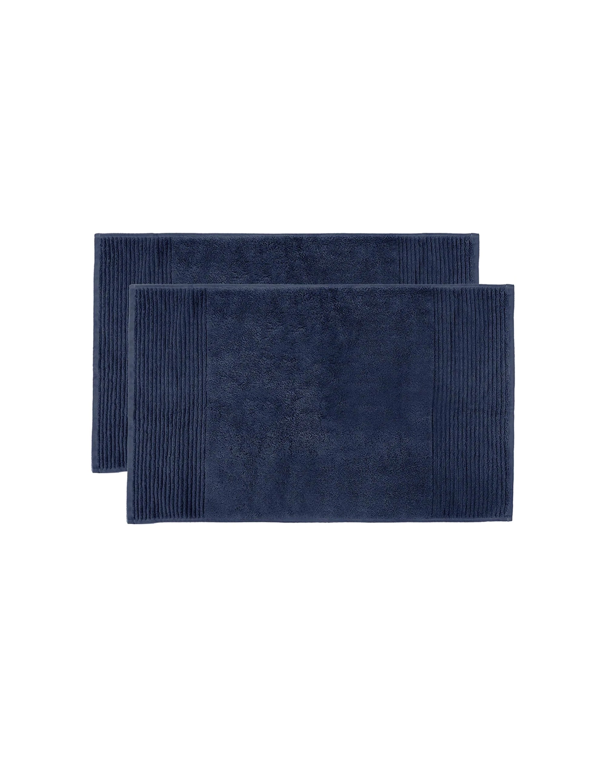 1 Bambury 2pc 48x78cm Soft Cotton Elvire Absorbent Bath Mat Navy 800gsm Pack
 - Blue, 1 of 3