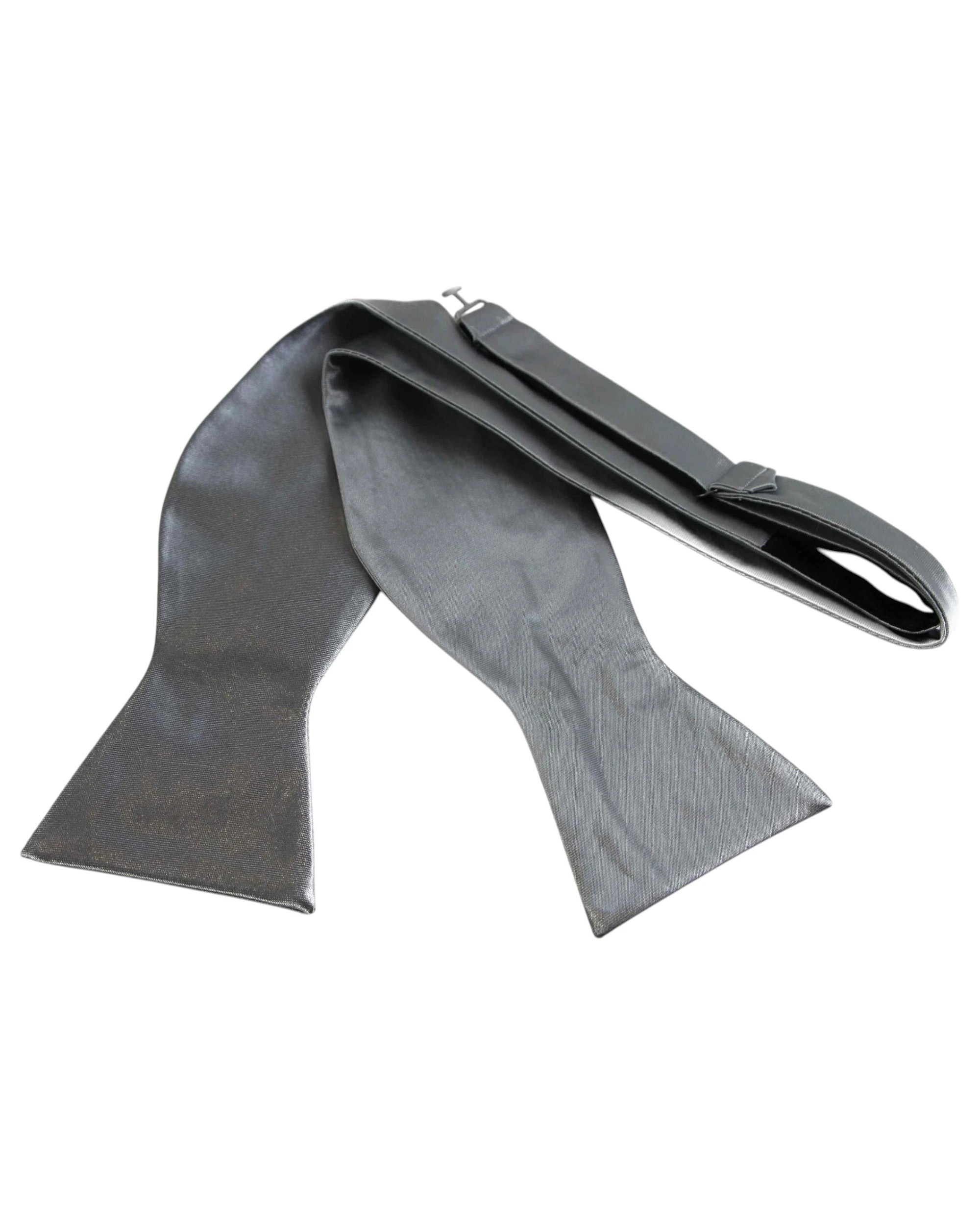 1 Zasel Mens Self Tie Bow Tie - Silver - Silver, 1 of 2