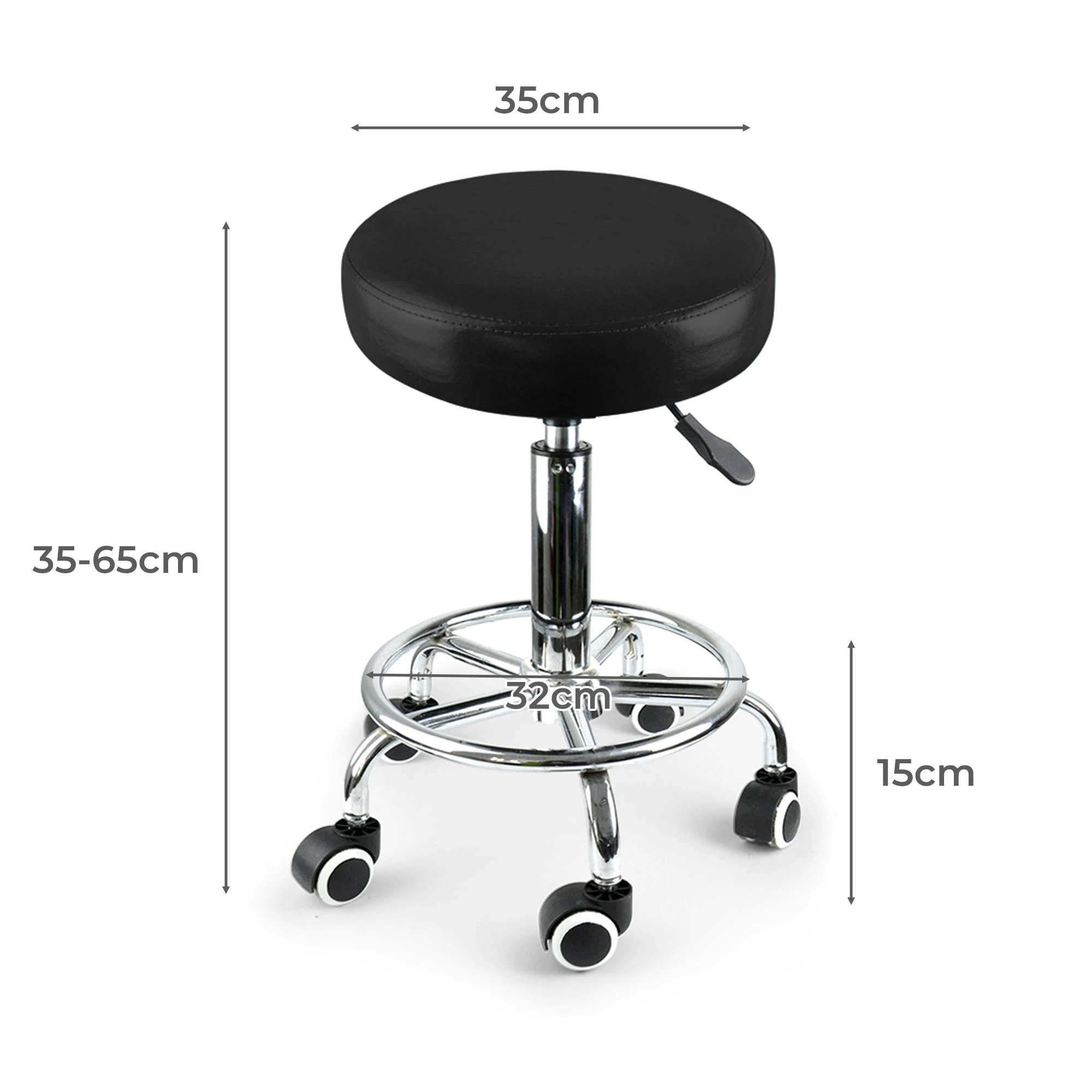 3 Levede 2x Salon Stool - Black, 3 of 6