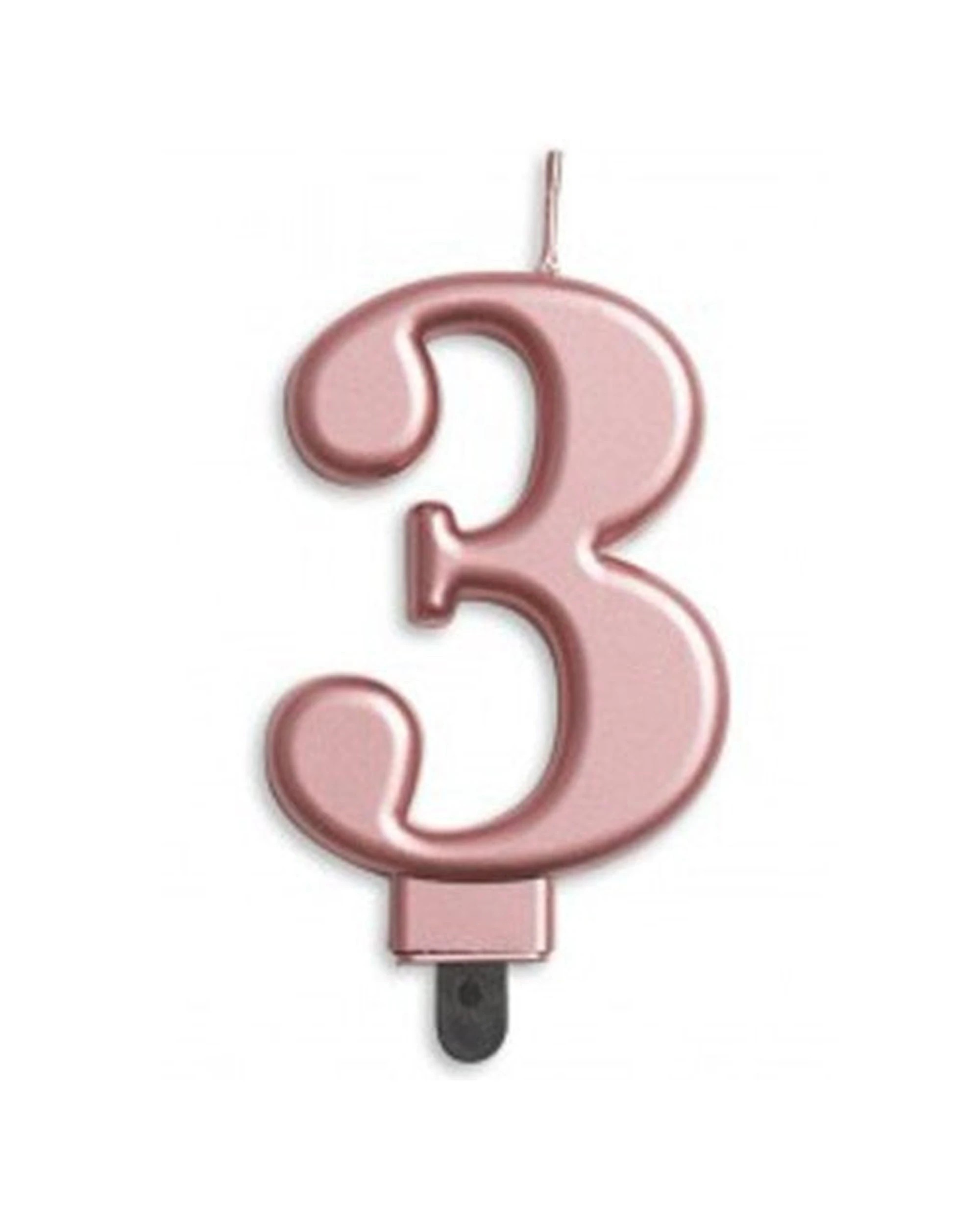 1 Alpen Candle Numeral Jumbo Rose Number 3 Party Decoration - Gold, 1 of 1