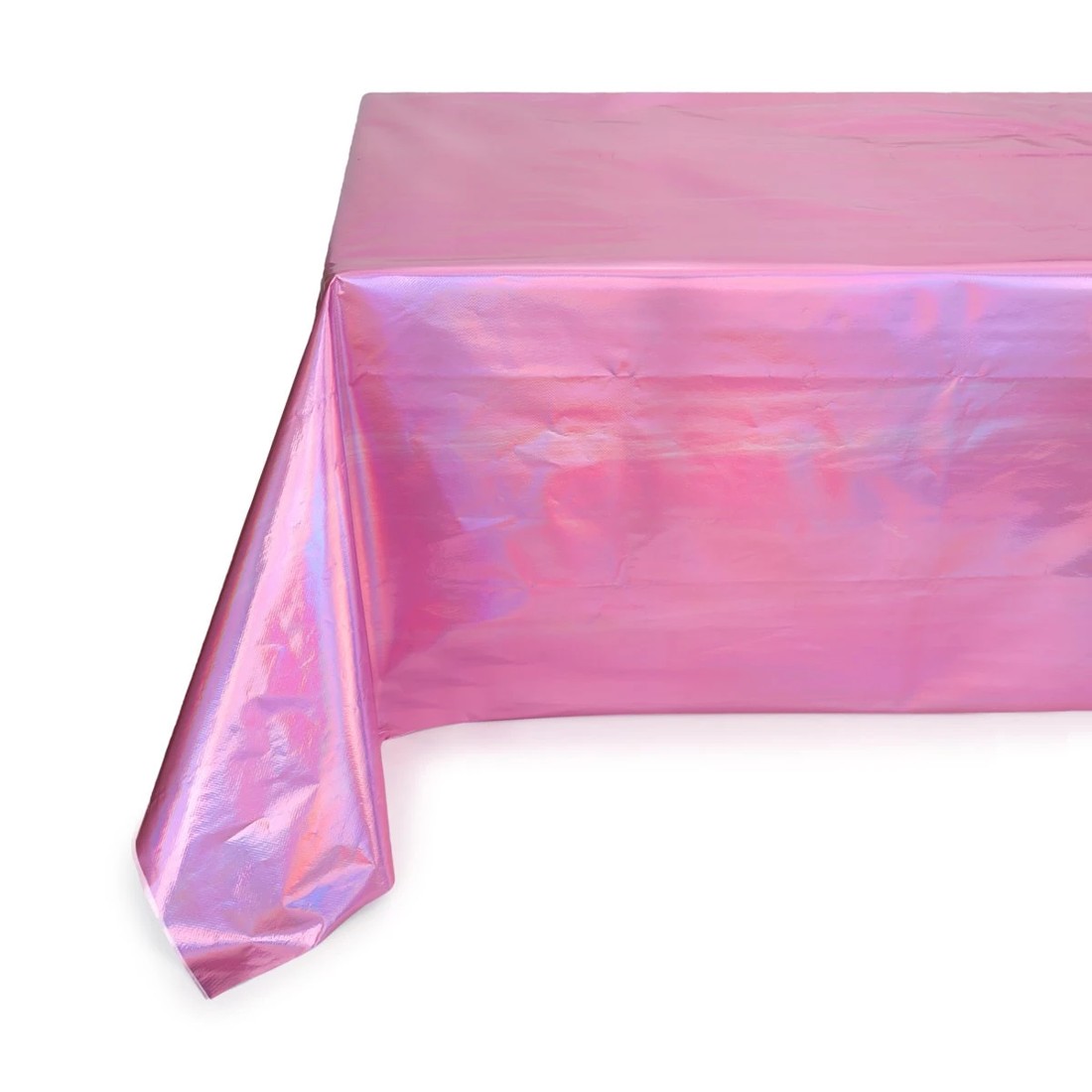 1 Pink Iridescent Foil Reusable Heavy Duty Tablecover, 1 of 3