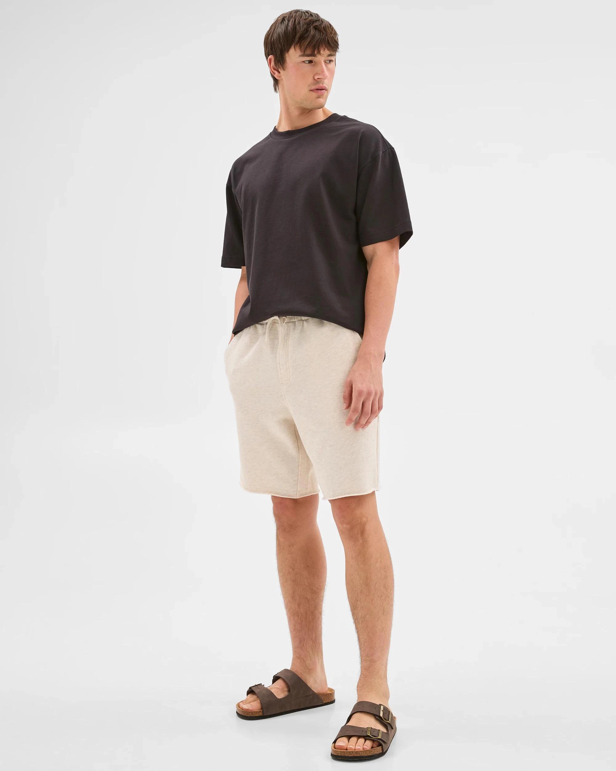 5 Australian Cotton Washed Fleece Shorts - Commons OATMEAL MARLE, 5 of 6