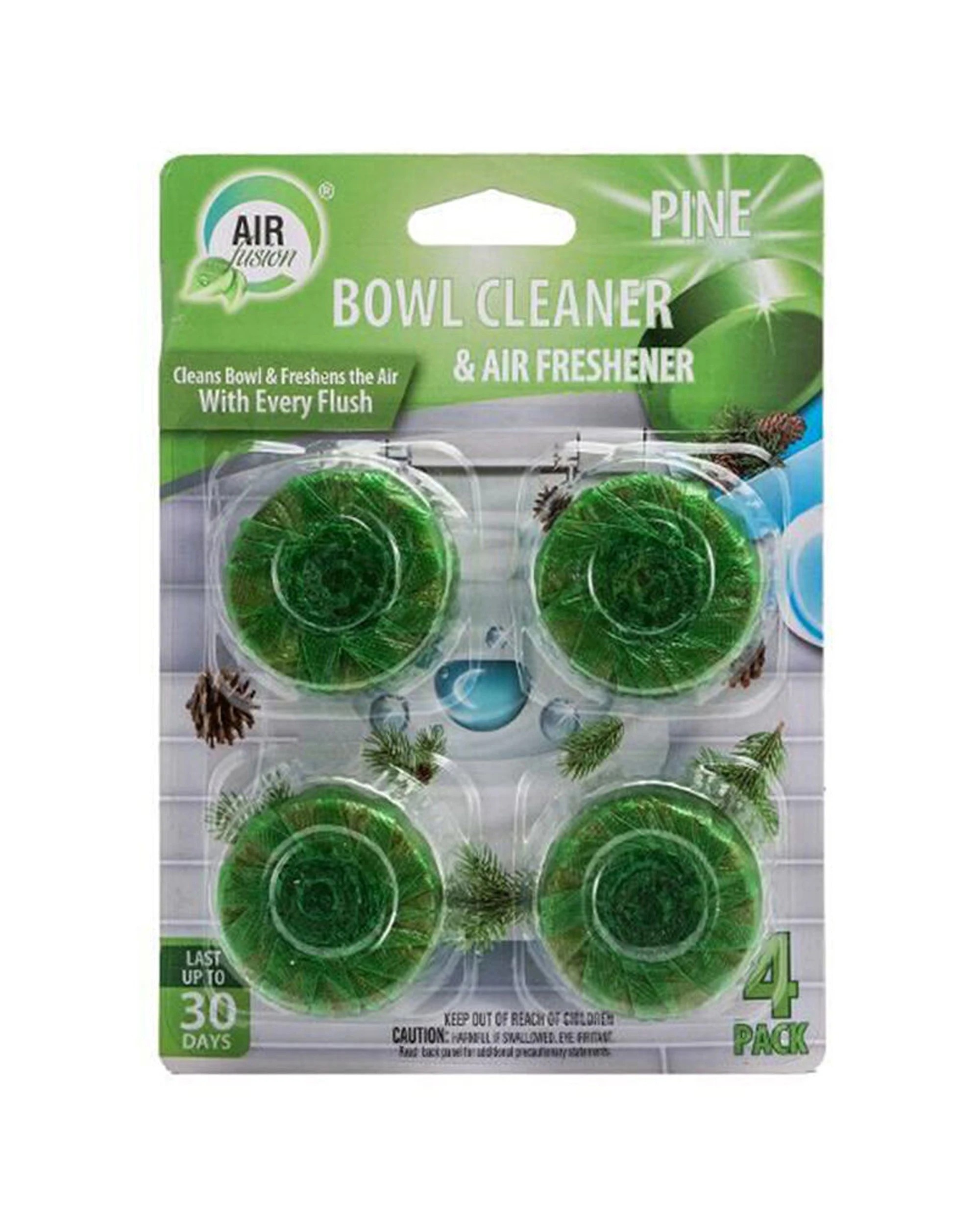 2 Air Fusion 12x 4pc Toilet Bowl Cleaner & Air Freshener Pack Pine - Green, 2 of 3