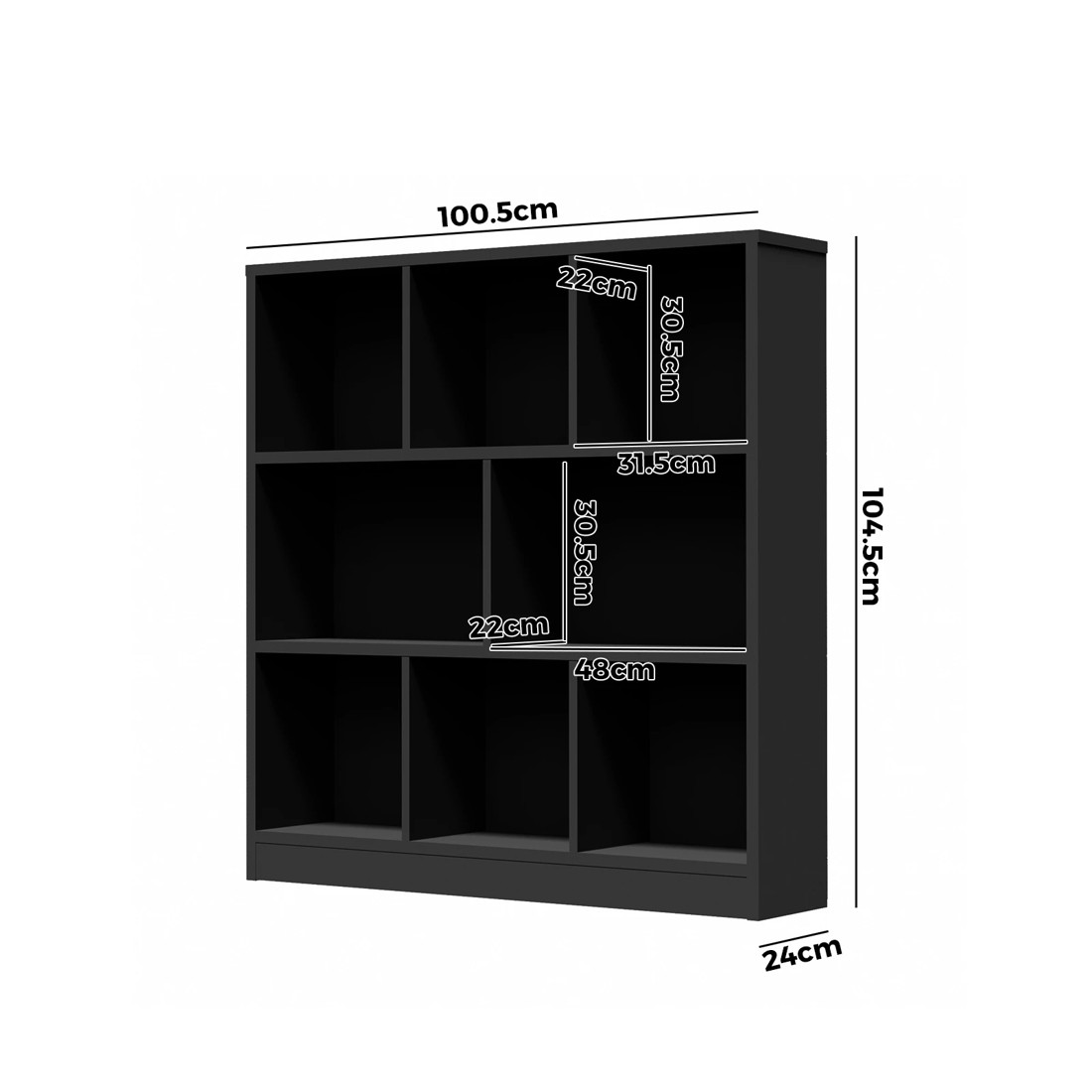 7 Oikiture Bookshelf Bookcase Display Shelves Unit Storage Organizer Stand
 - Black, 7 of 9
