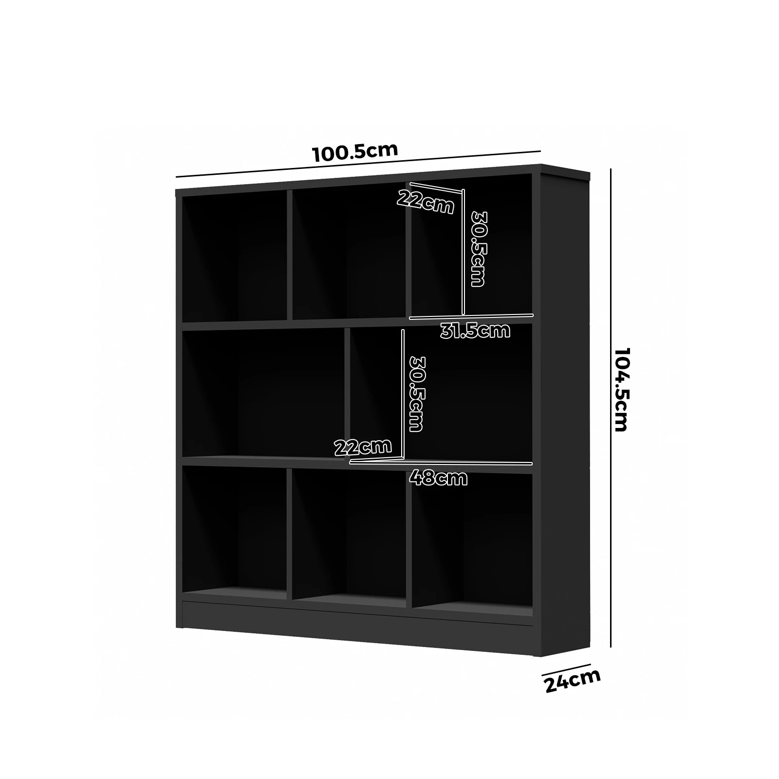 7 Oikiture Bookshelf Bookcase Display Shelves Unit Storage Organizer Stand
 - Black, 7 of 9