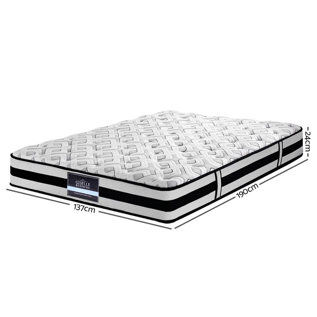 2 Giselle Bedding 24cm Mattress Super Firm Double - Double Bed - White, 2 of 5