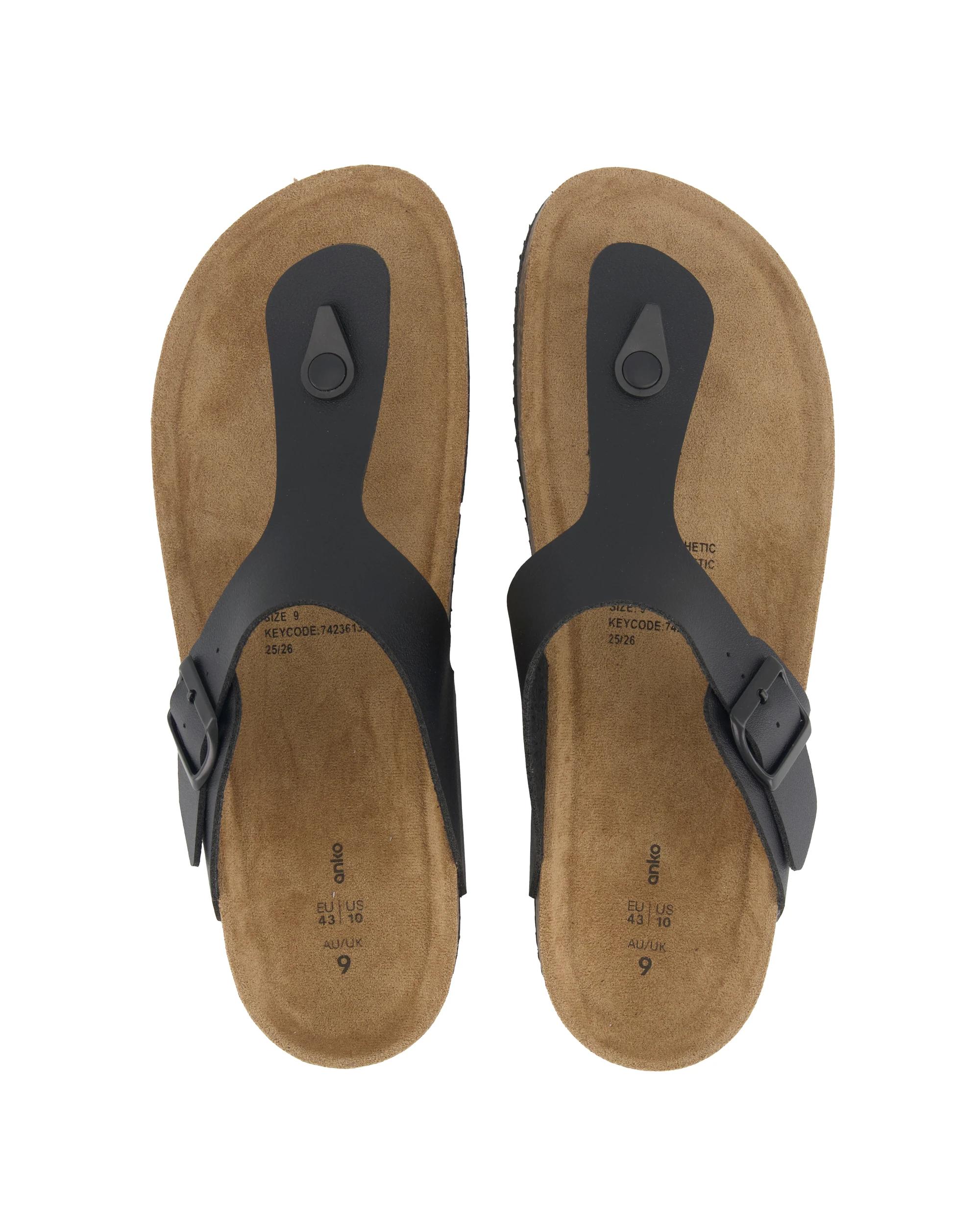 2 Toe Post Corkbed Thongs Black, 2 of 3