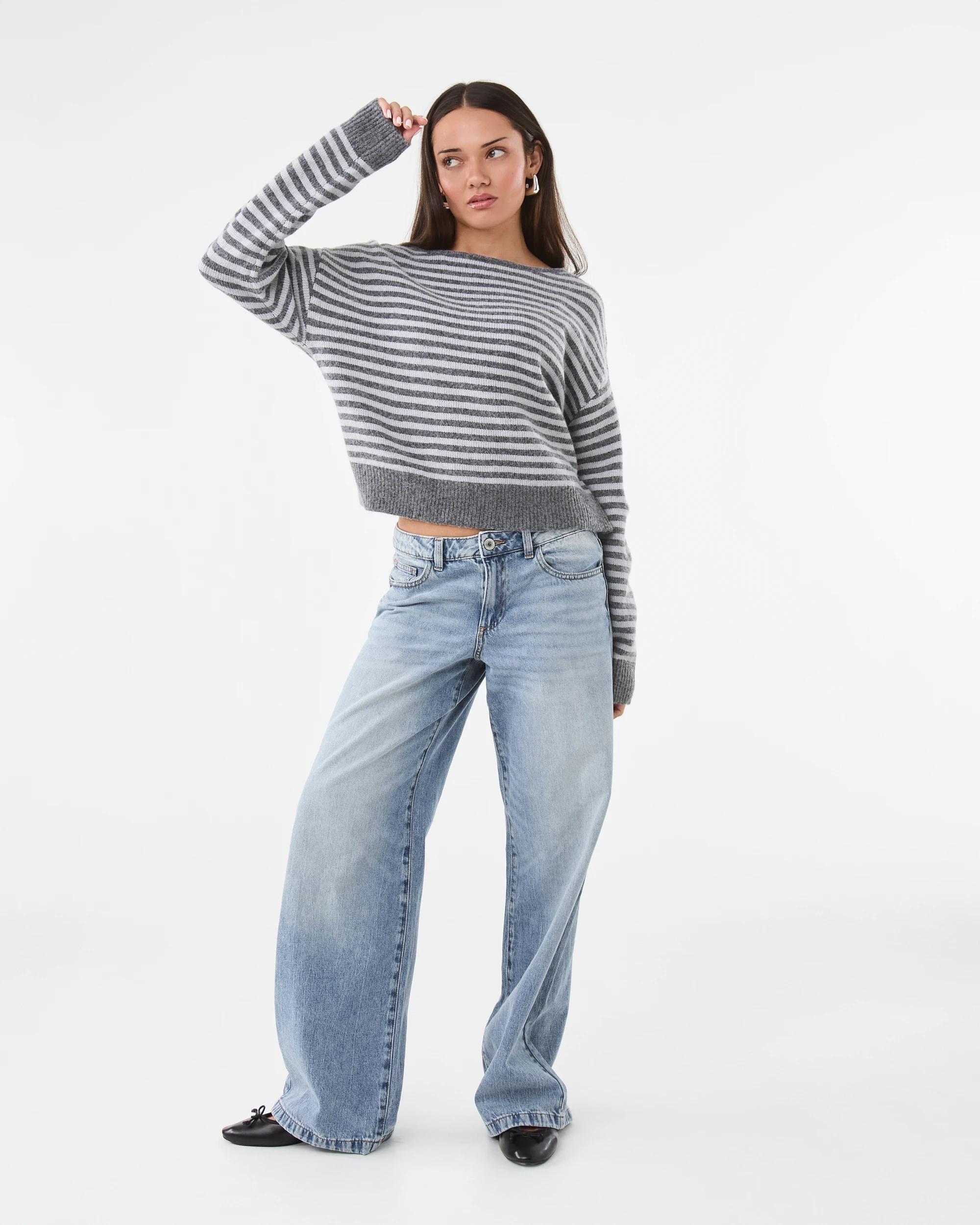 2 Boat Neck Knit Jumper Grey Stp, 2 of 7