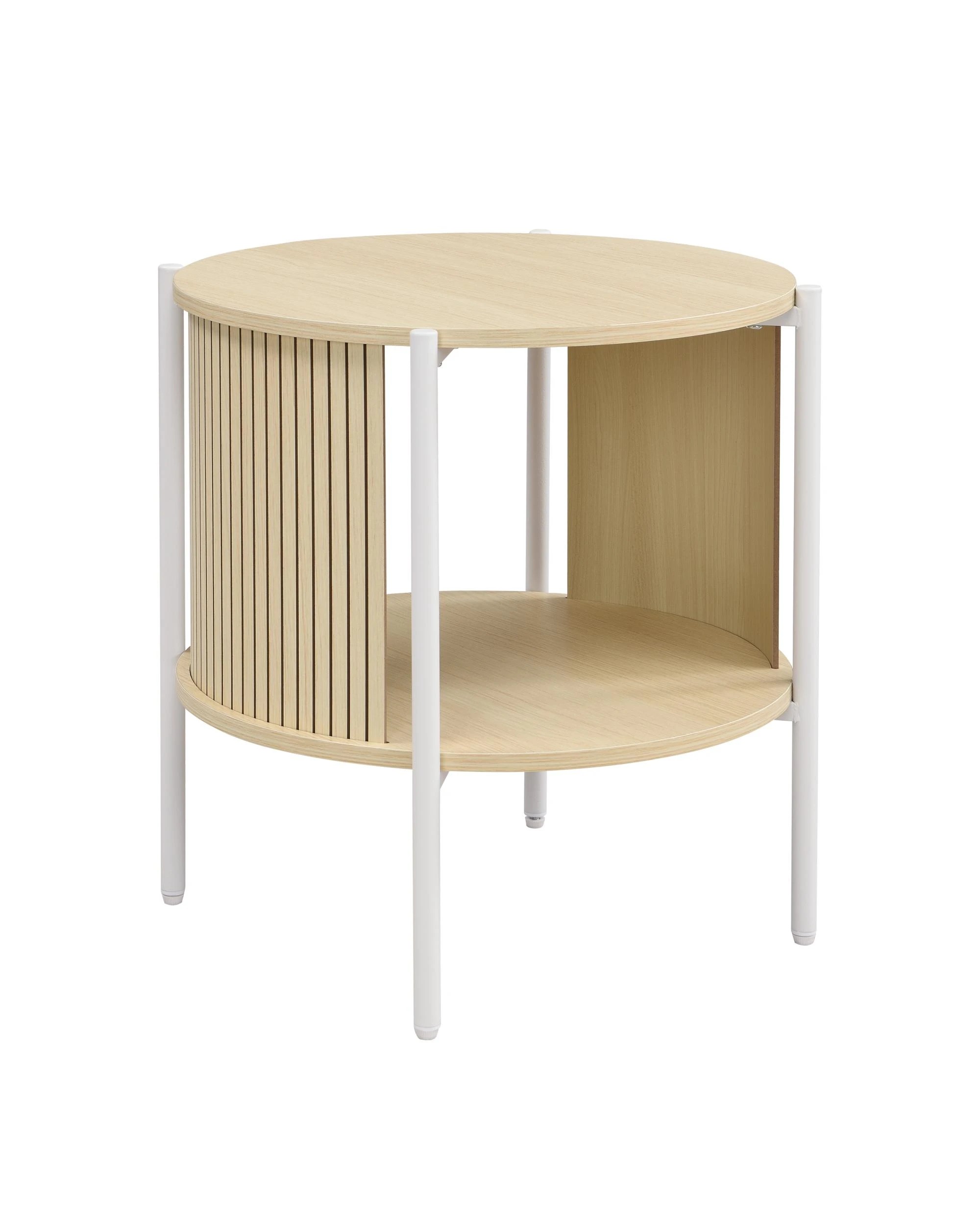1 Kodu Side Table Round Light Oak - White, 1 of 8
