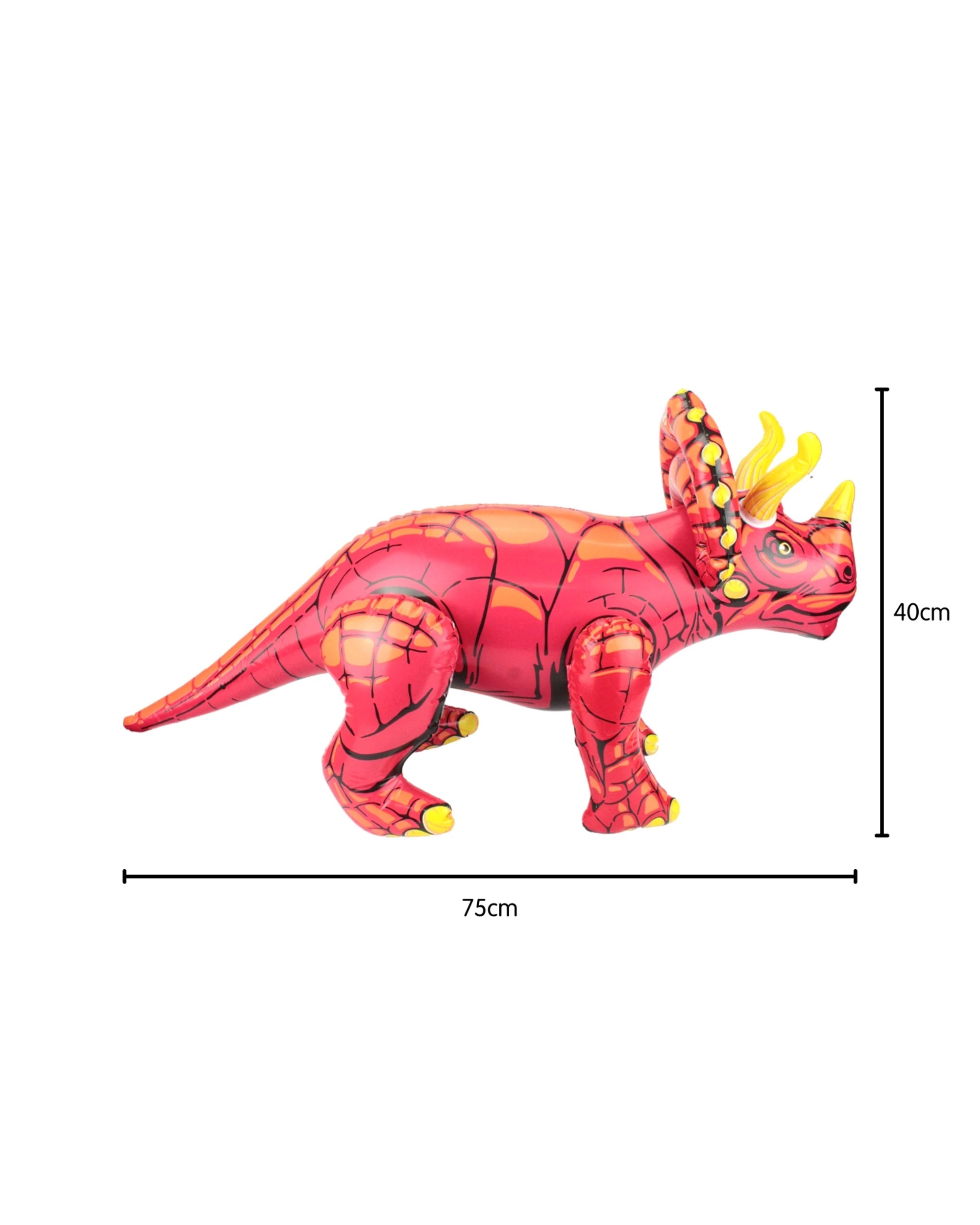 2 Partyrama Inflatable Triceratops Dinosaur - Red, 2 of 3