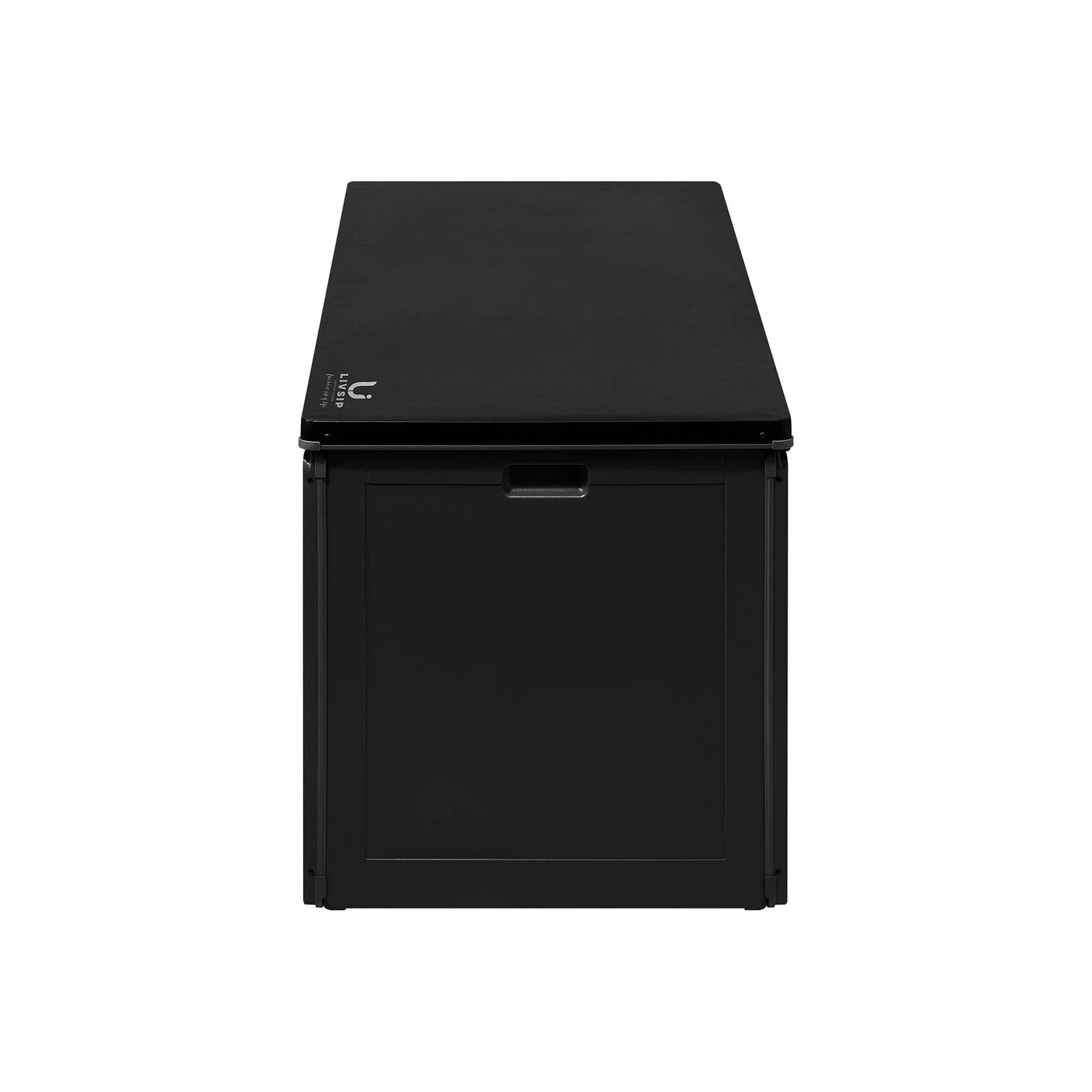 8 Livsip Outdoor Storage Box Bench 490L Cabinet Container Garden Deck Tool - Black, 8 of 8