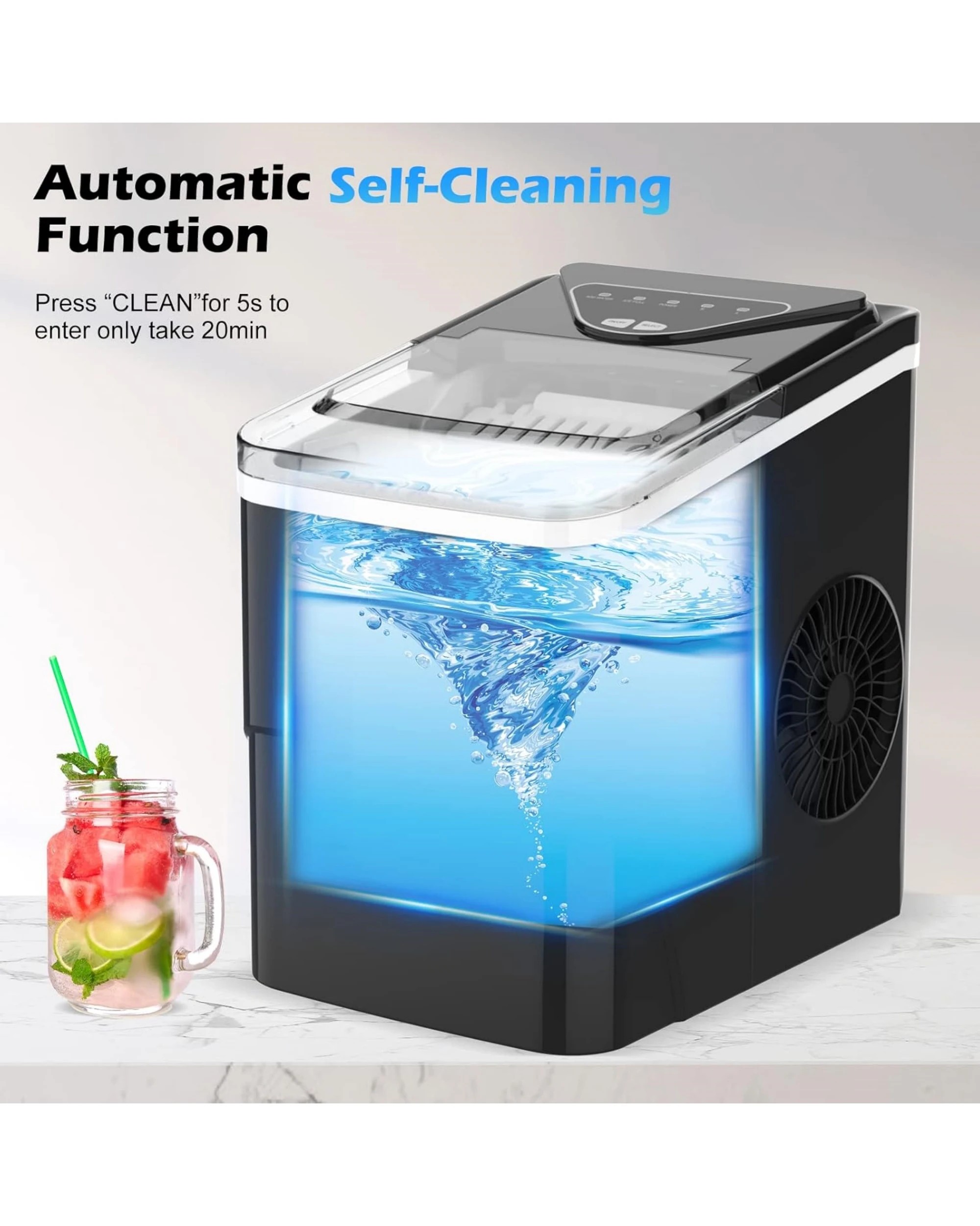 4 Advwin 2.2L Ice Maker Portable Ice Maker Machine With Self-cleaning Function, 4 of 8