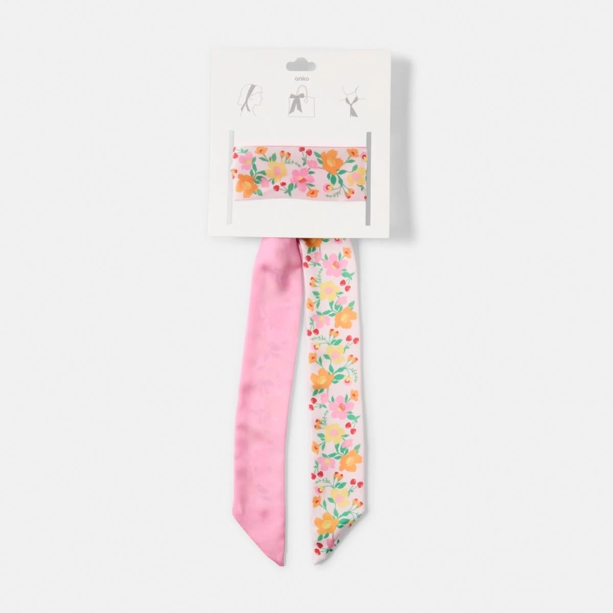 5 Twill Hair Scarf - Pink, 5 of 5