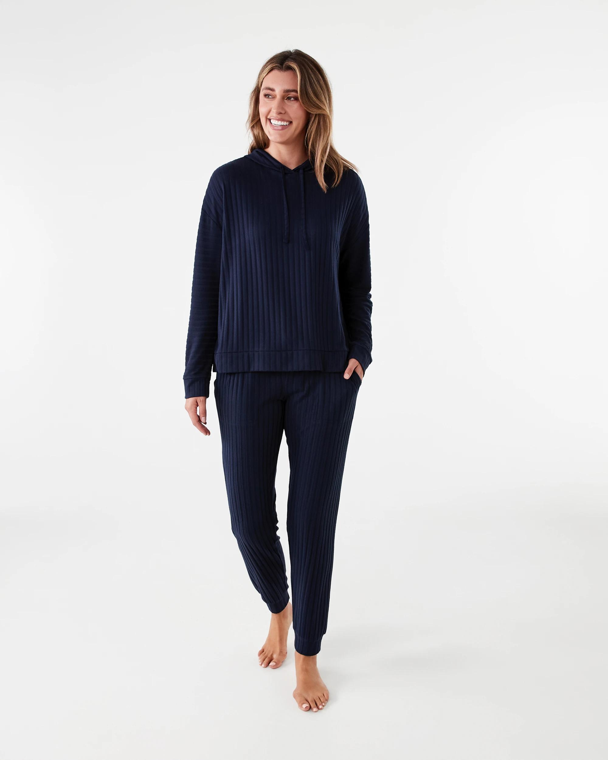 8 Long Sleeve Hooded Lounge Top Navy Blaze, 8 of 8