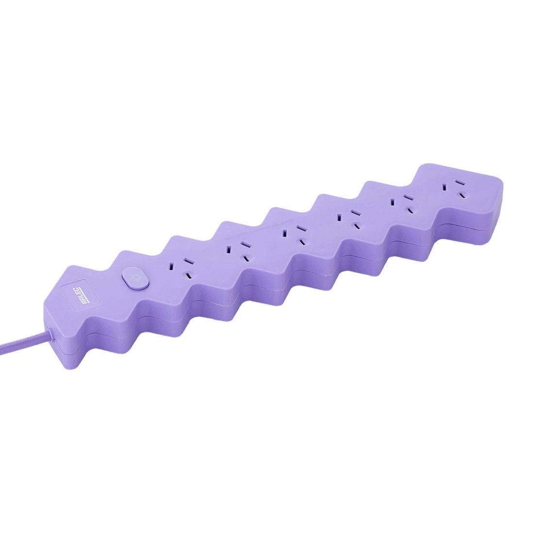 3 Arlec 6 Outlet Zig Zag Master On/Off Switch Powerboard - Lilac, 3 of 6