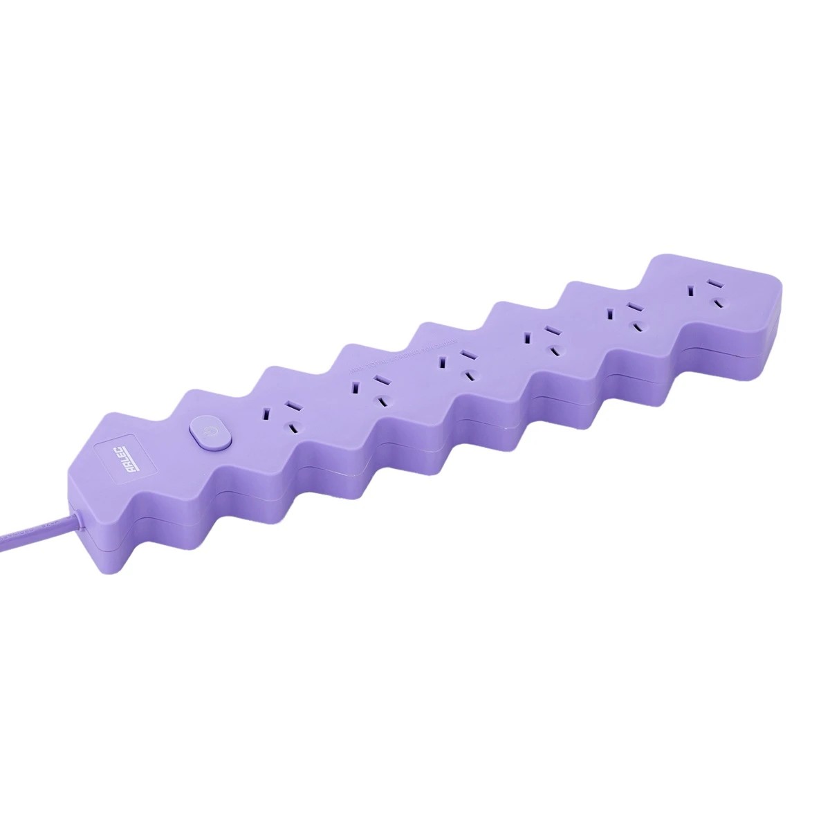 3 Arlec 6 Outlet Zig Zag Master On/Off Switch Powerboard - Lilac, 3 of 6