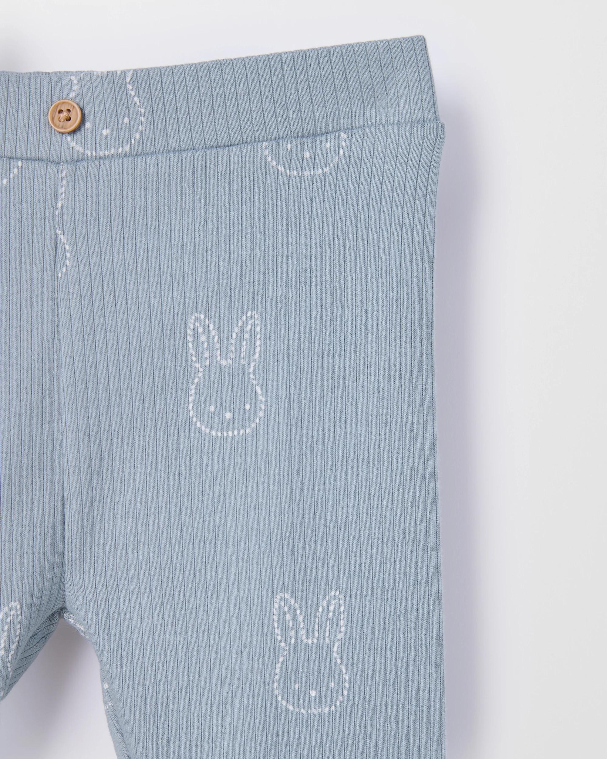 5 Target Baby Baby Organic Cotton Rib Bodysuit and Leggings Set TEAL BUNNY, 5 of 5