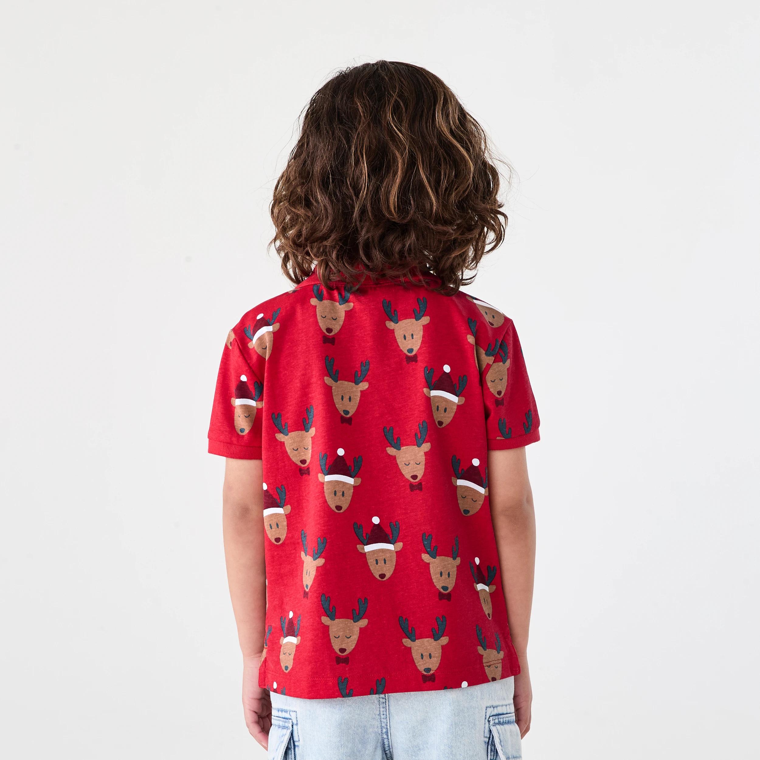 2 Christmas Polo T-shirt Red Xmas, 2 of 8