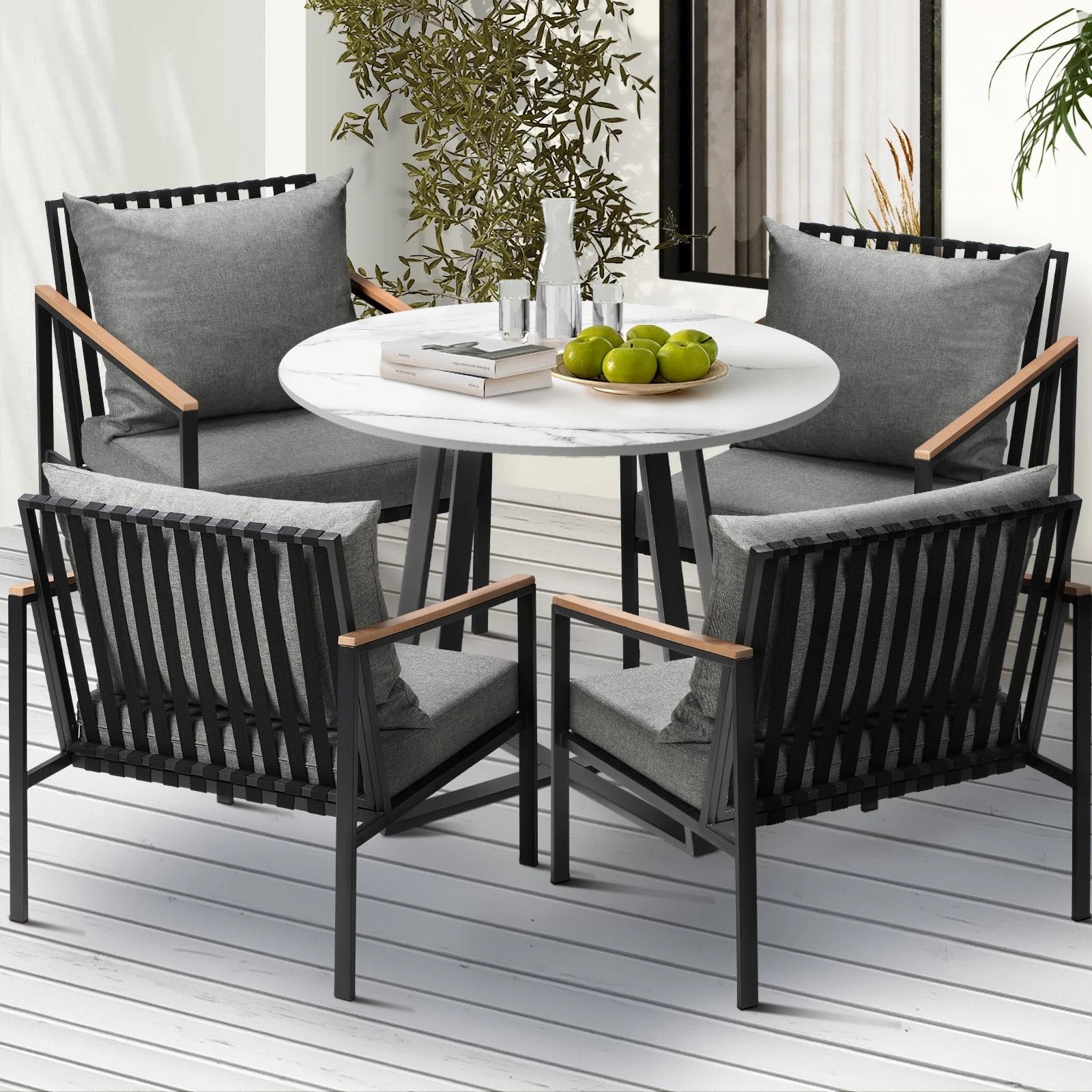 10 Livsip 5pcs Outdoor Dining Setting Table Sofa Chairs Patio Furniture Bistro Set
 - Multi, 10 of 10