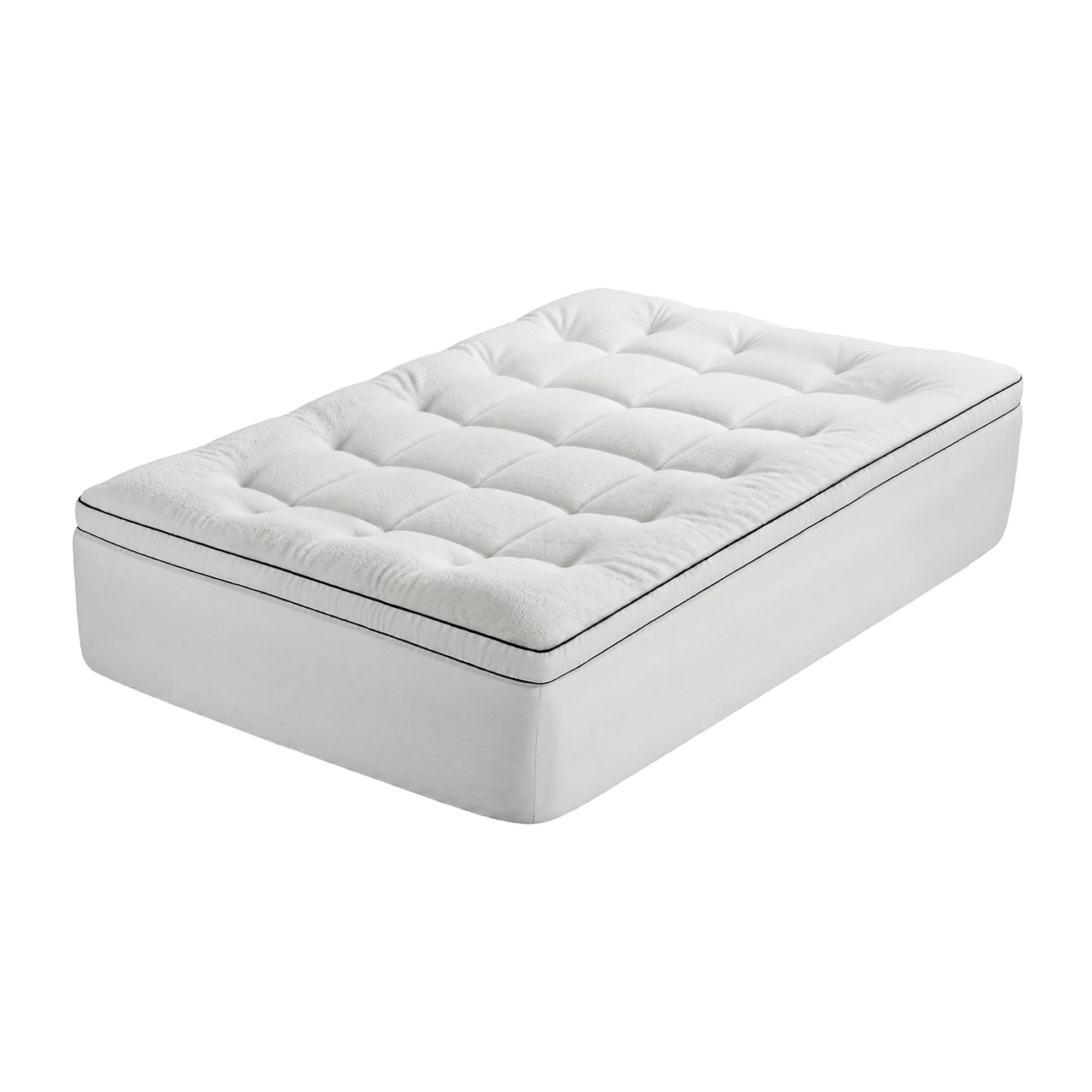 1 Giselle Bedding Single Mattress Topper 5cm Coral Fleece - Single Bed - White, 1 of 9
