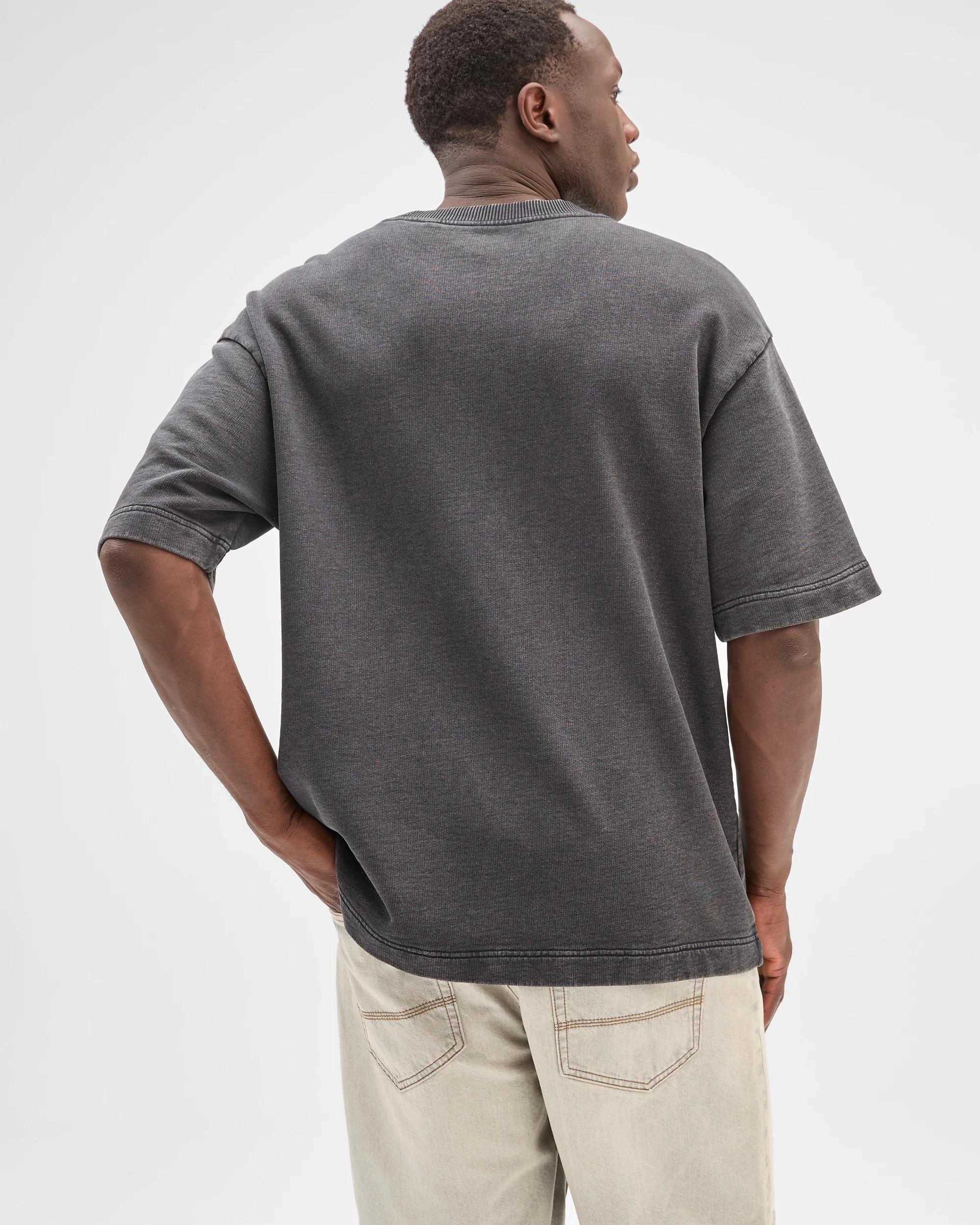 4 Commons Australian Cotton Fleece T-Shirt WORN BLACK, 4 of 6