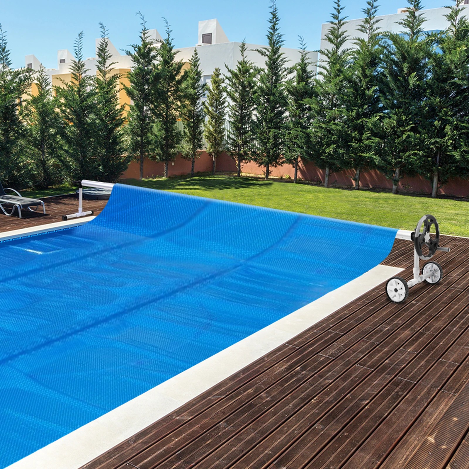 6 Alfordson Pool Cover 500 Micron 8X4.2M Solar Blanket Swimming 6M Roller - Silver, 6 of 8