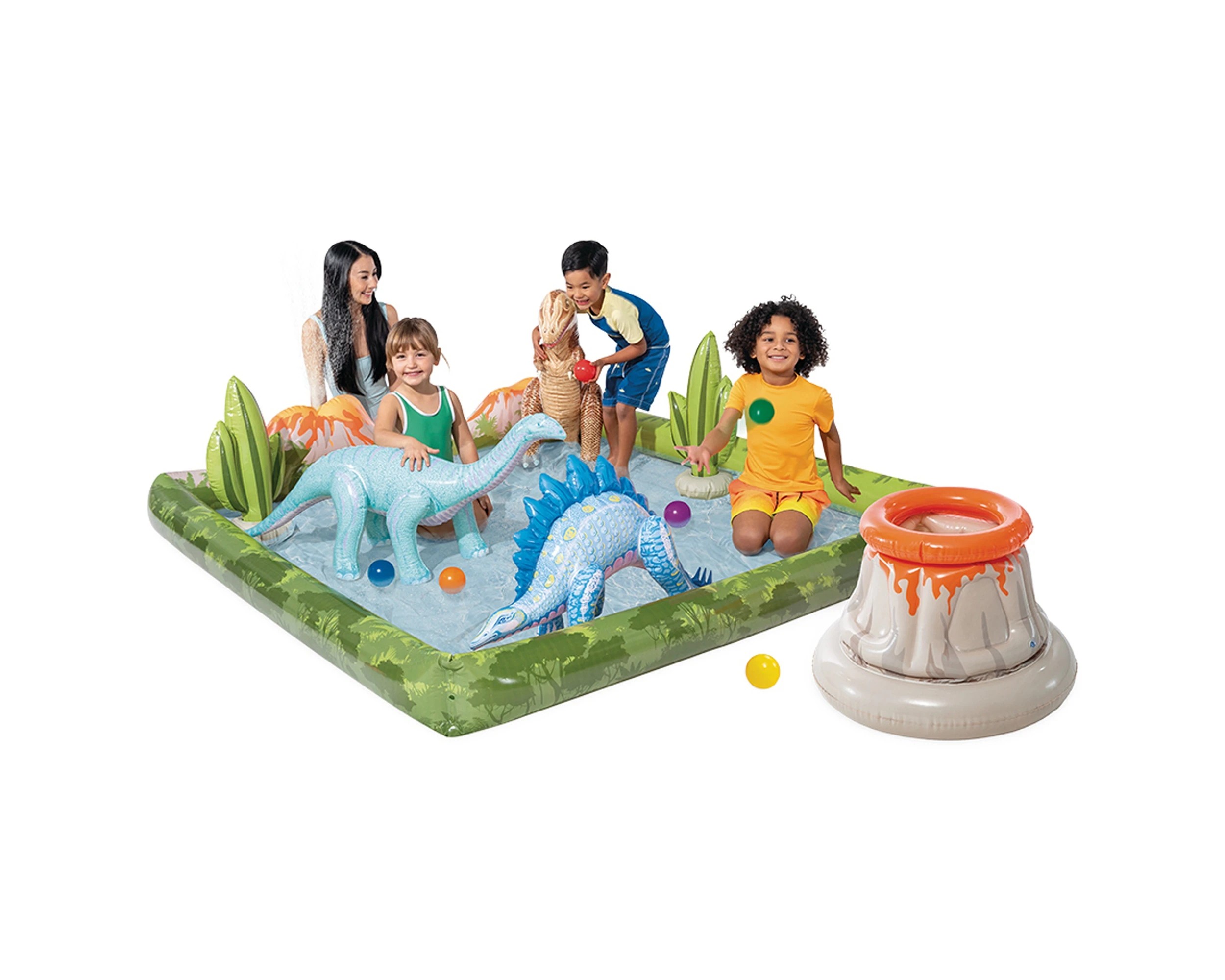 6 Intex Jurassic Adventure Inflatable Pool Play Center - Built-In Sprayer - Multi, 6 of 9