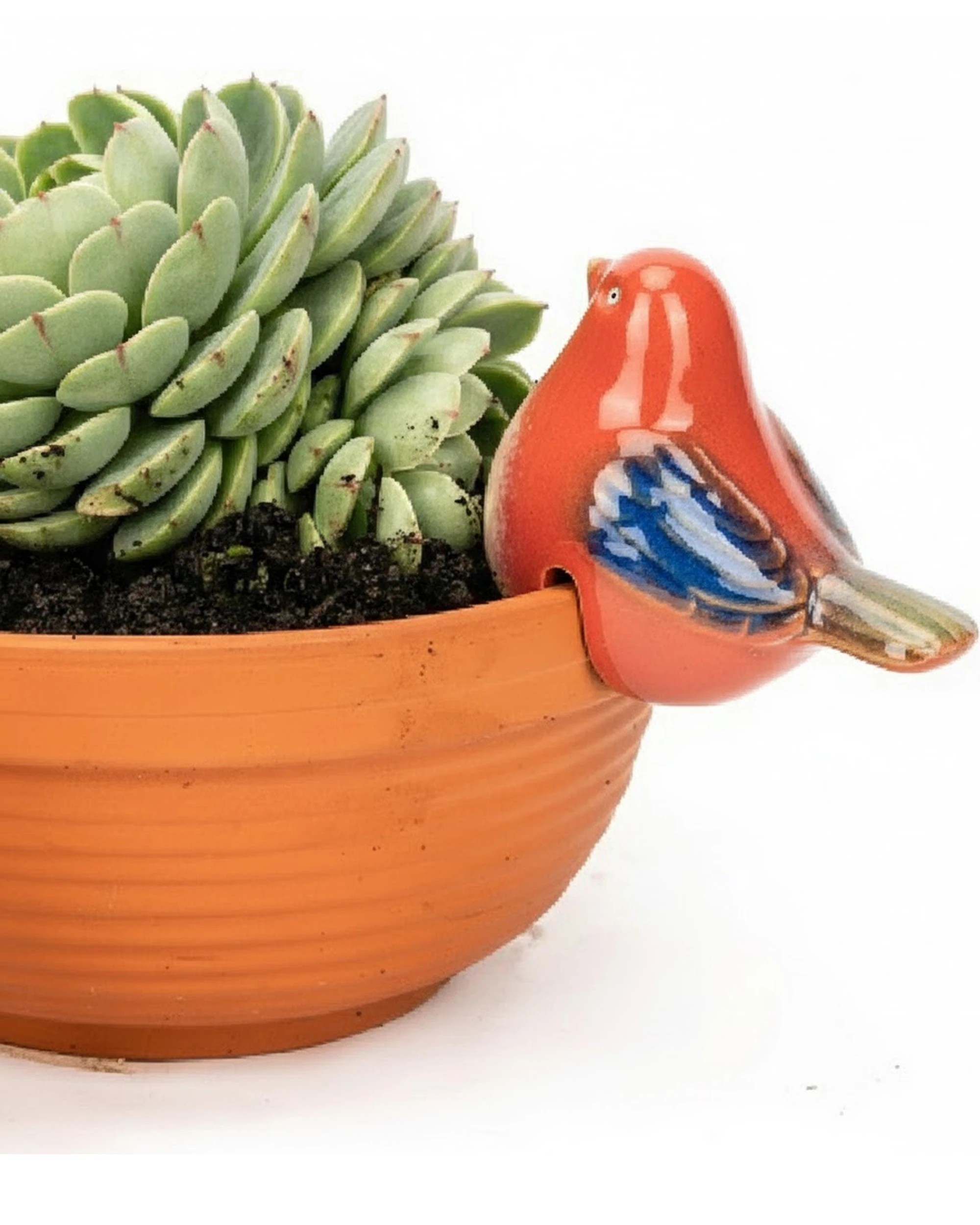 1 Alfresco Garden 11.5cm Ceramic Bird Pot Sitter Decor - Multi, 1 of 2