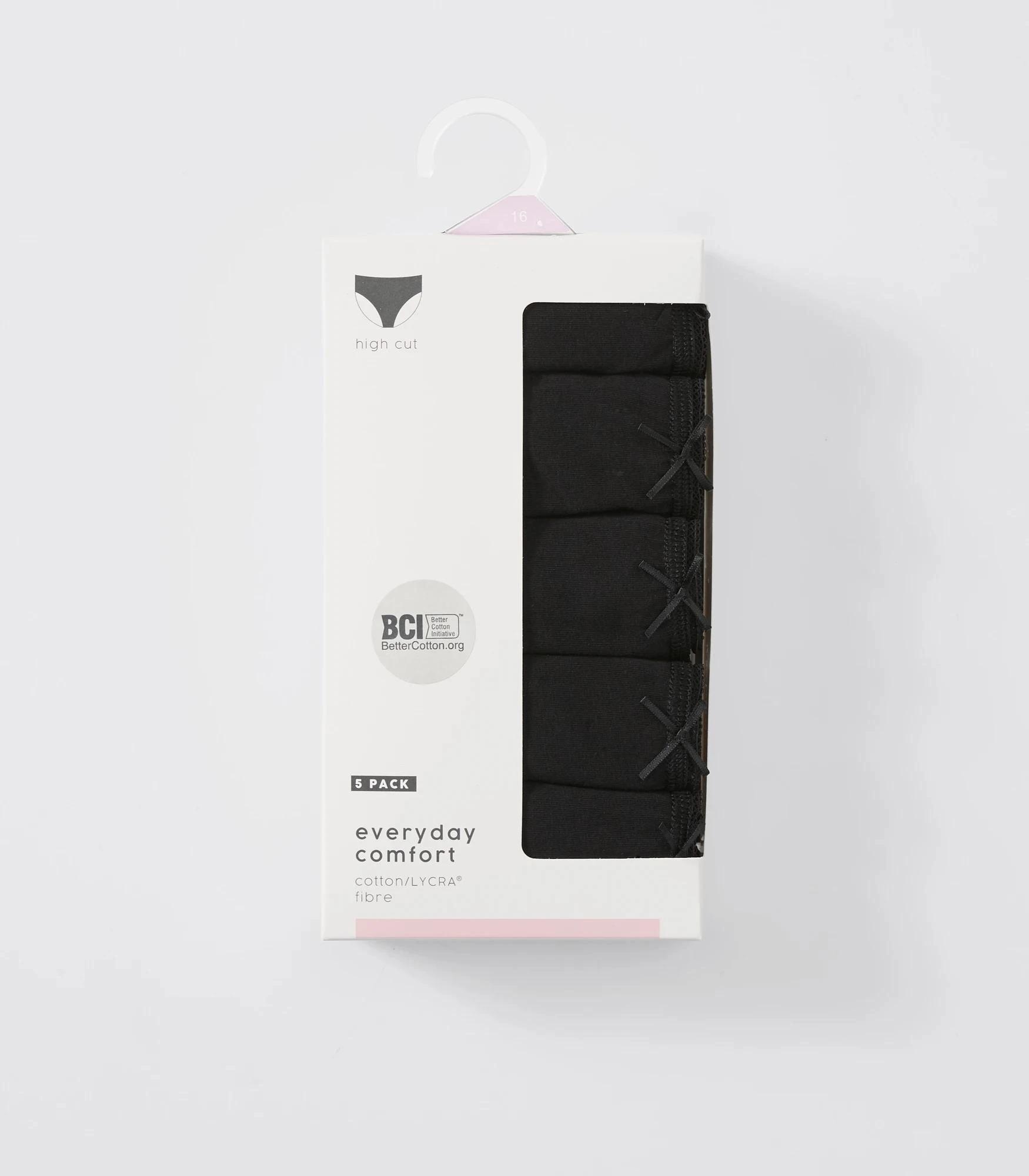 3 Target Women's Cotton/Elastane High Cut Briefs 5 Pack FF BLACK, 3 of 3