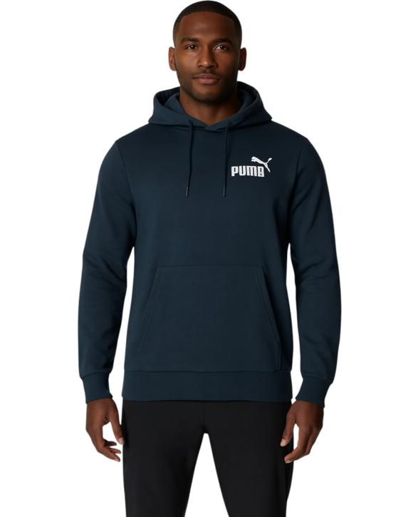 Puma Mens Essentials Small Logo Hoodie Dark Night