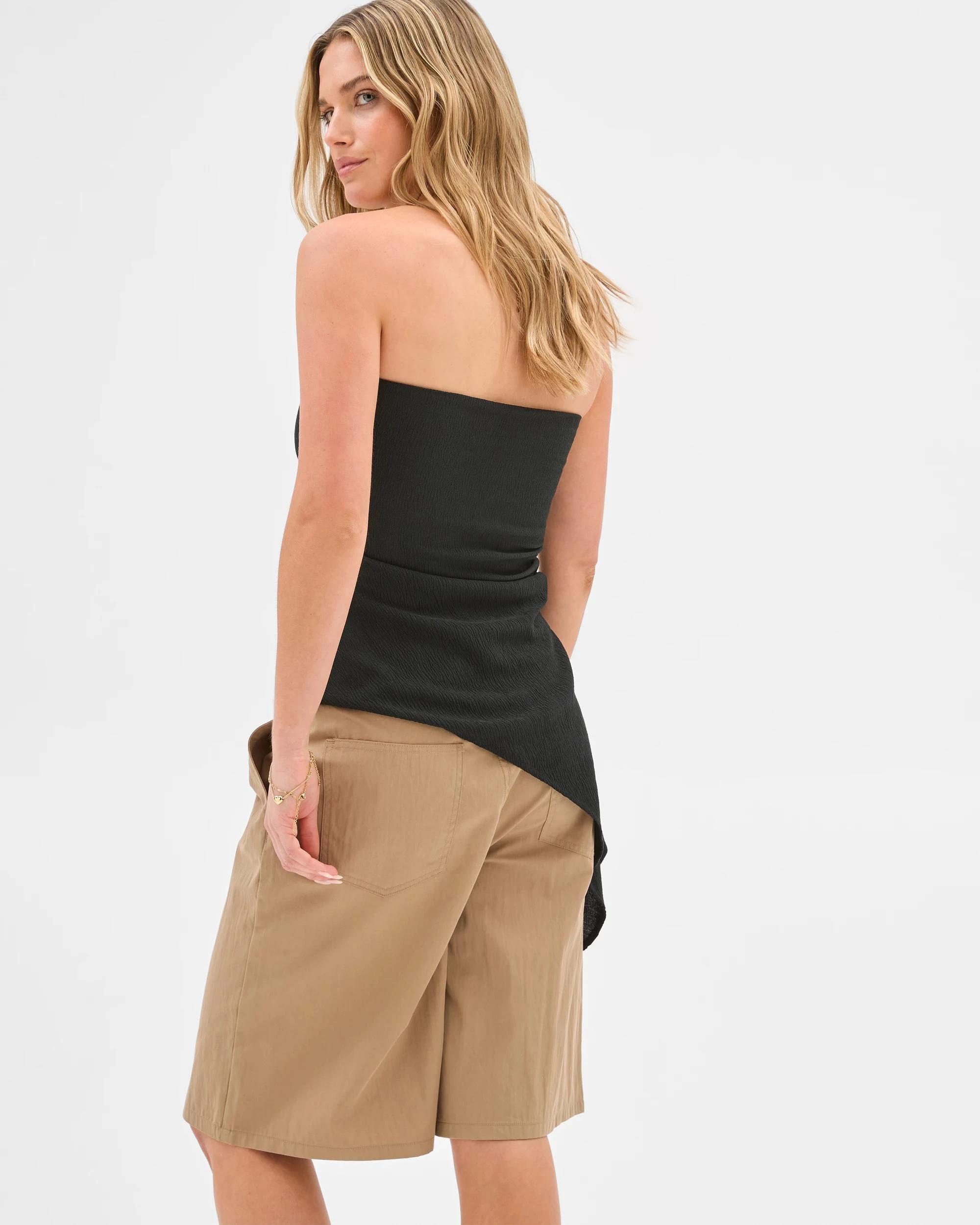 4 Lily Loves Strapless Textured Top BLACK, 4 of 5