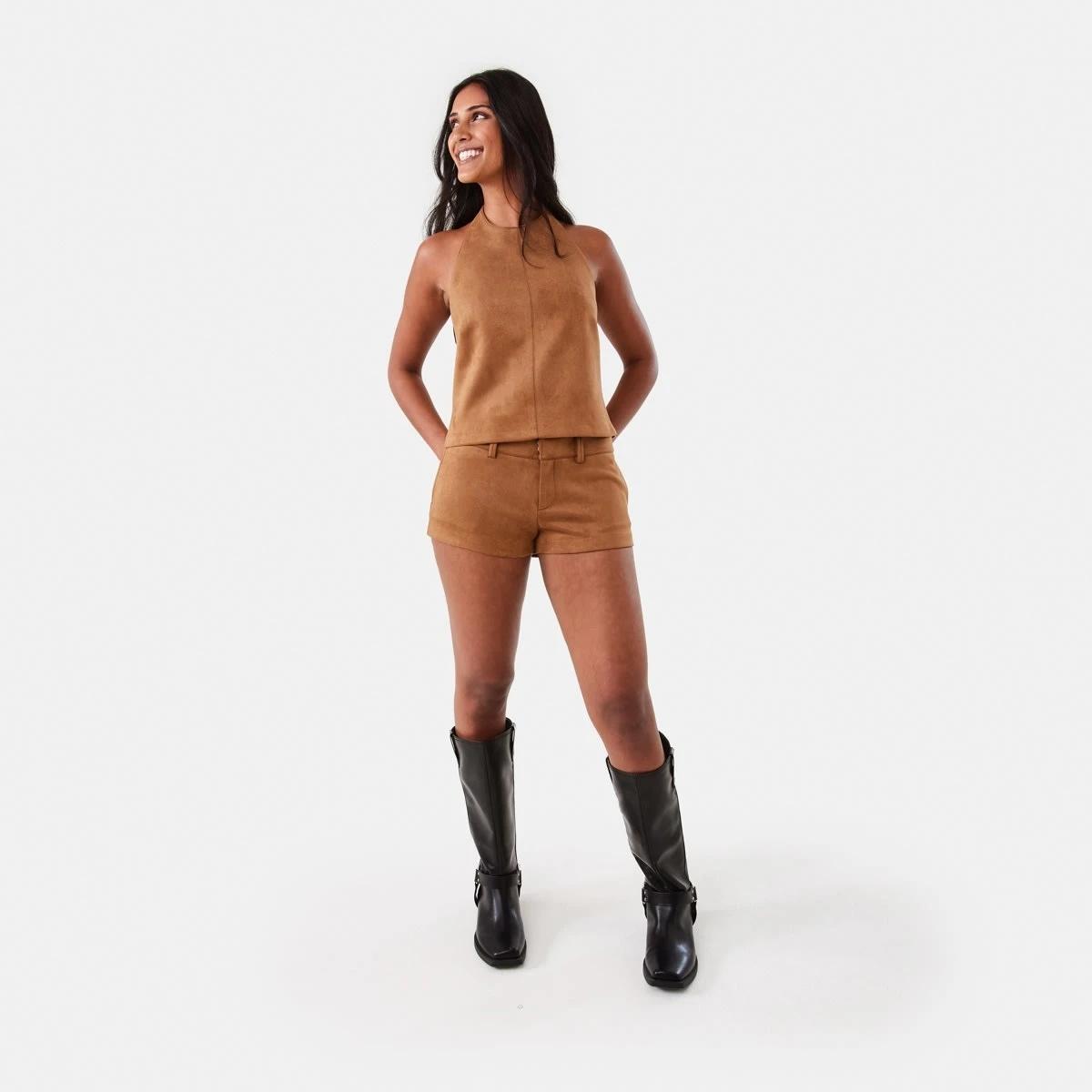 2 Suedette Shorts DEEP CAMEL, 2 of 8
