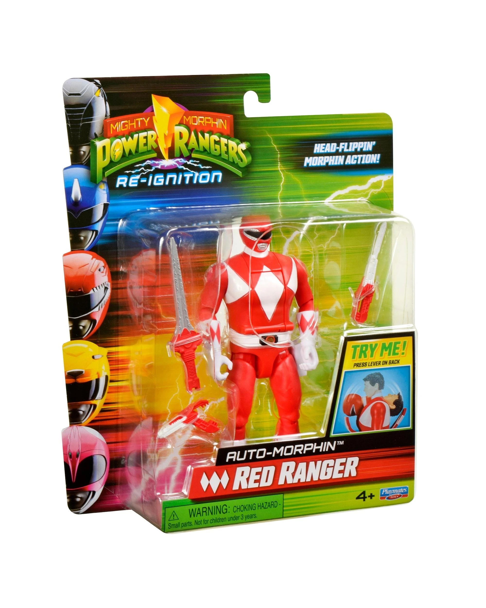 2 Mighty Morphin Power Rangers Re-Ignition Auto-Morphin Red Ranger Action Figure, 2 of 9