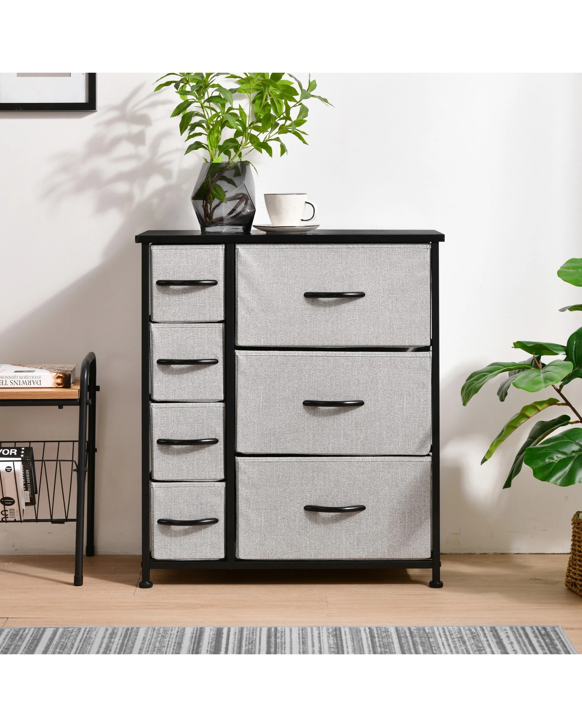 2 Sherwood Luna 7 Drawer Fabric Home Storage Dresser - Grey, 2 of 8
