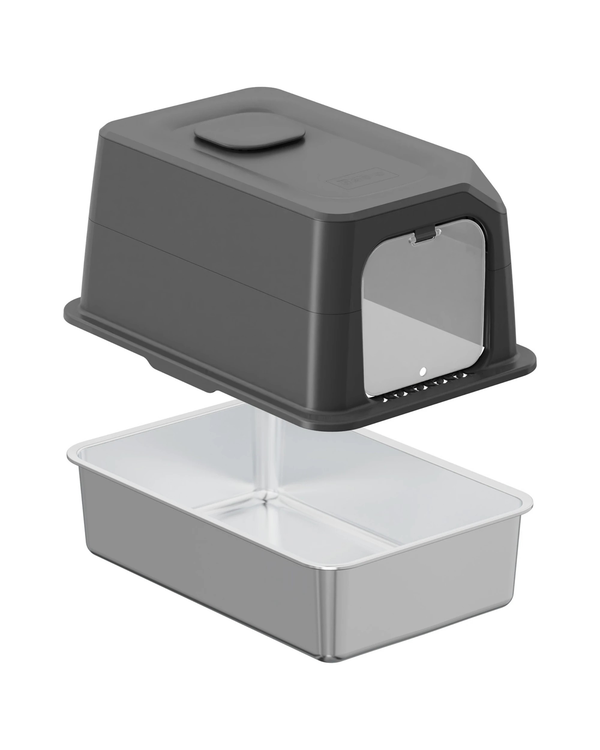 5 Advwin Cat Litter Box Large Stainless Steel High Sided Pet Toilet Odour Control, 5 of 8