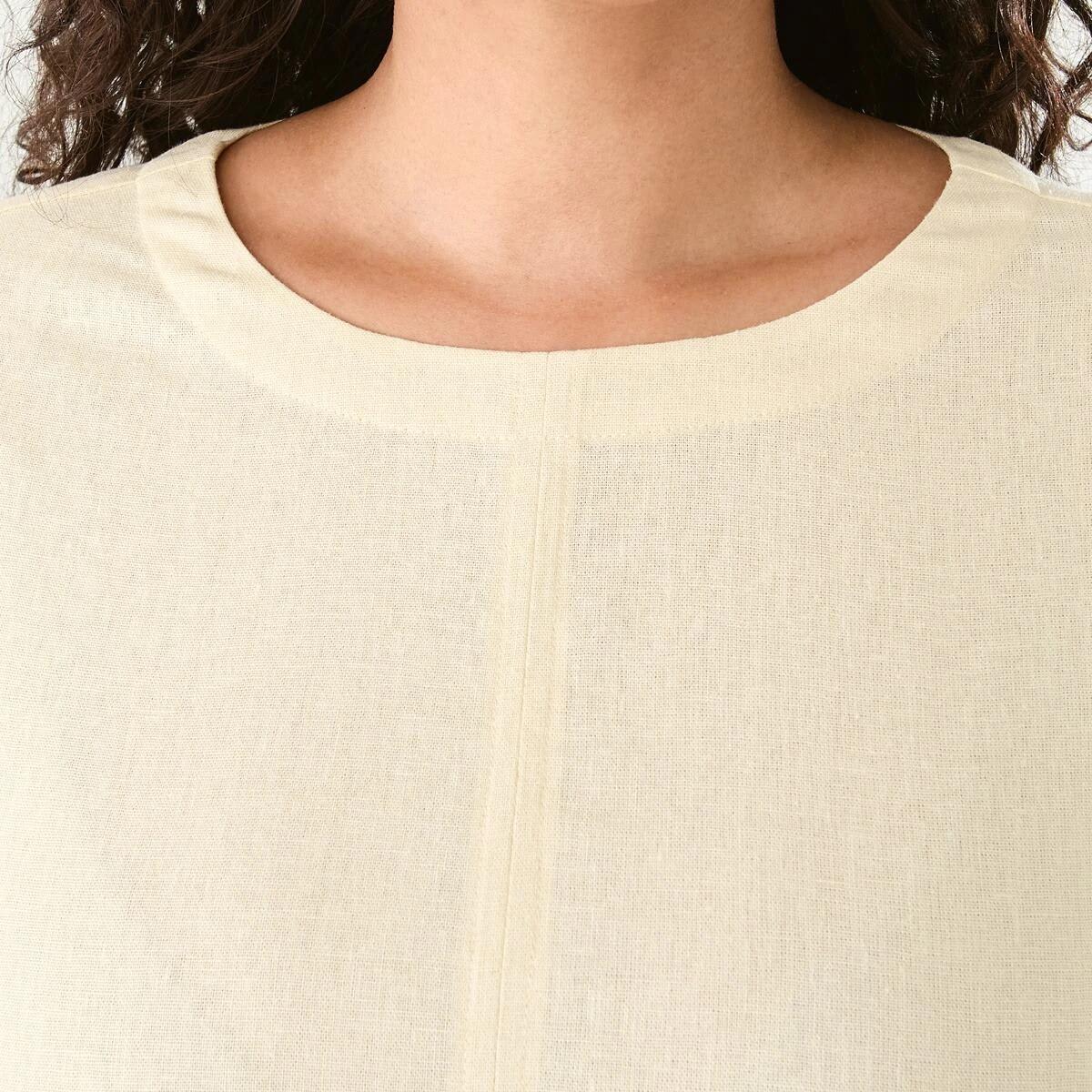 5 Long Sleeve Linen Blend Top Ylw Straw, 5 of 7