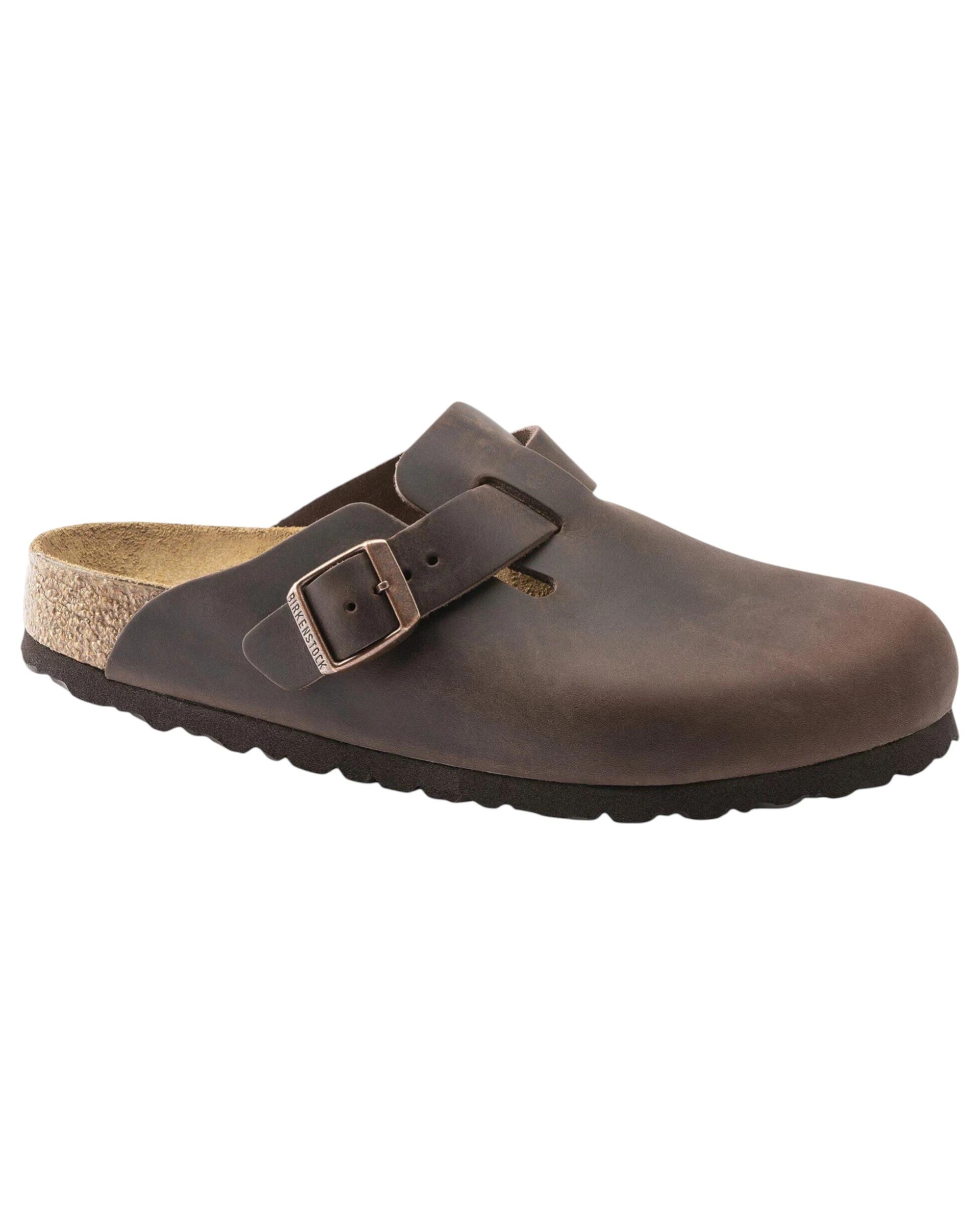 1 Birkenstock Mens Boston Leather Regular Slip On Sandals HABANA, 1 of 8