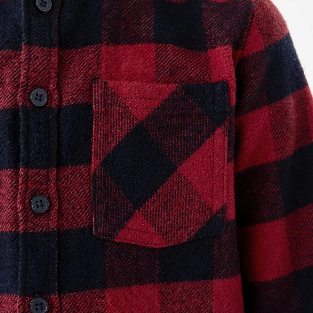 4 Yarn Dye Flannel Shirt With Hood Red Check, 4 of 8