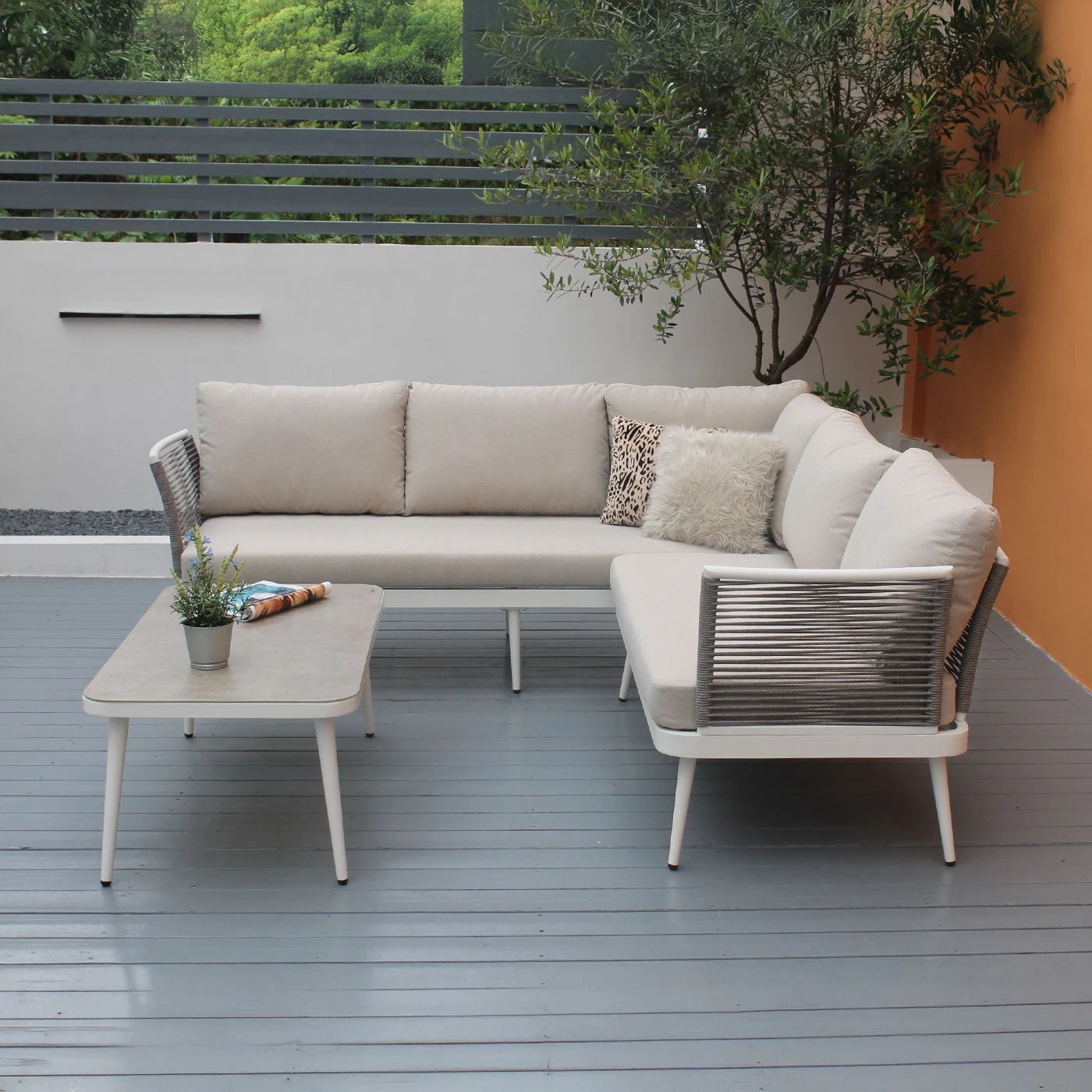 3 Moda Living Watsons Bay 3-Piece Outdoor Corner Sofa Lounge Set - White, 3 of 9