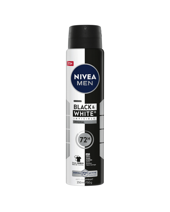 Nivea Men Black & White Invisible Original Anti-Perspirant Aerosol Deodorant 250ml